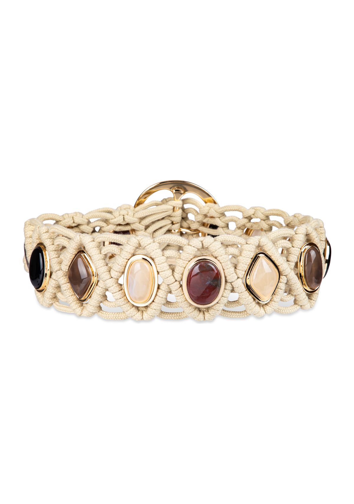Macrame Belt with Colored Stones