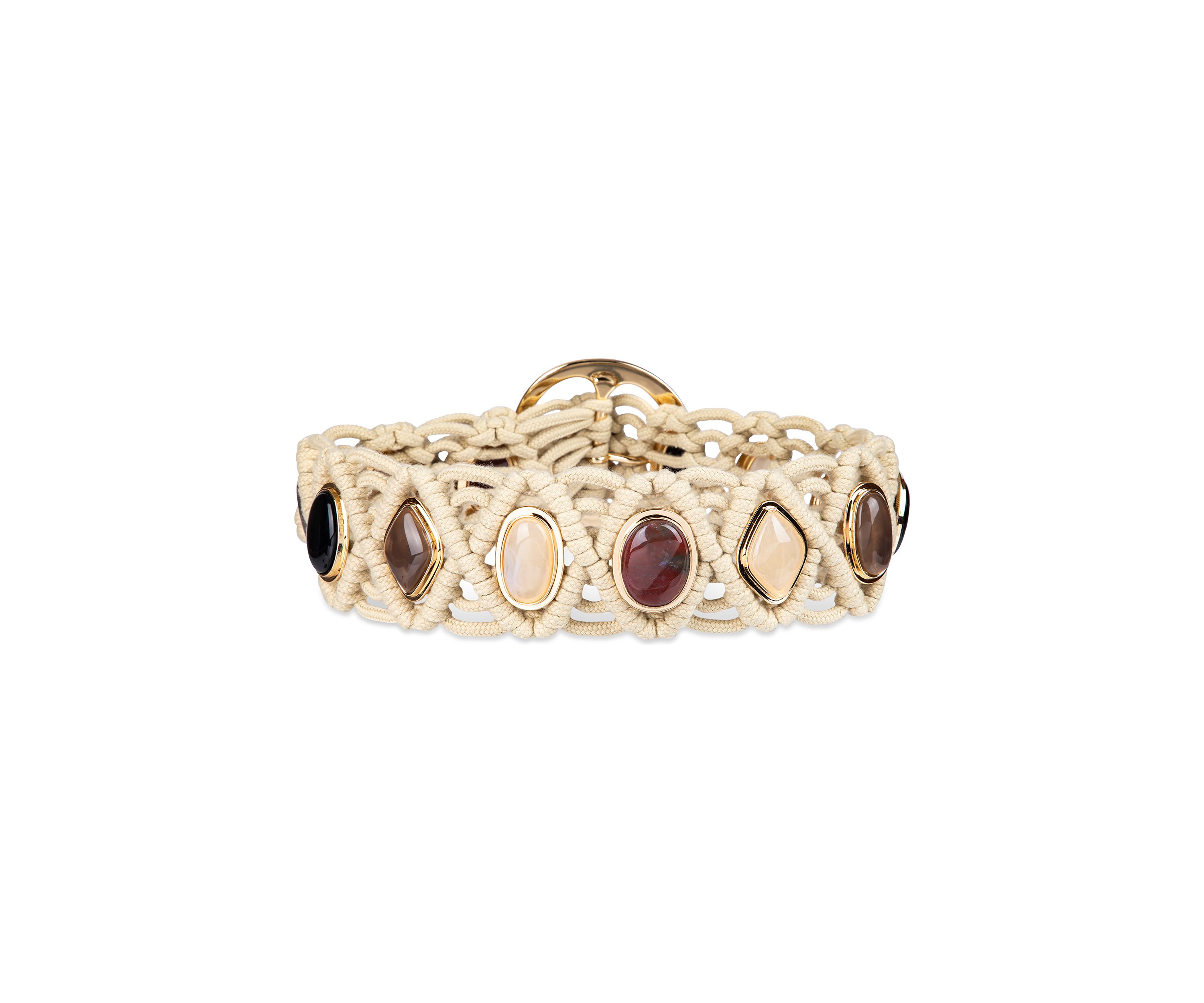 Macrame Belt with Colored Stones