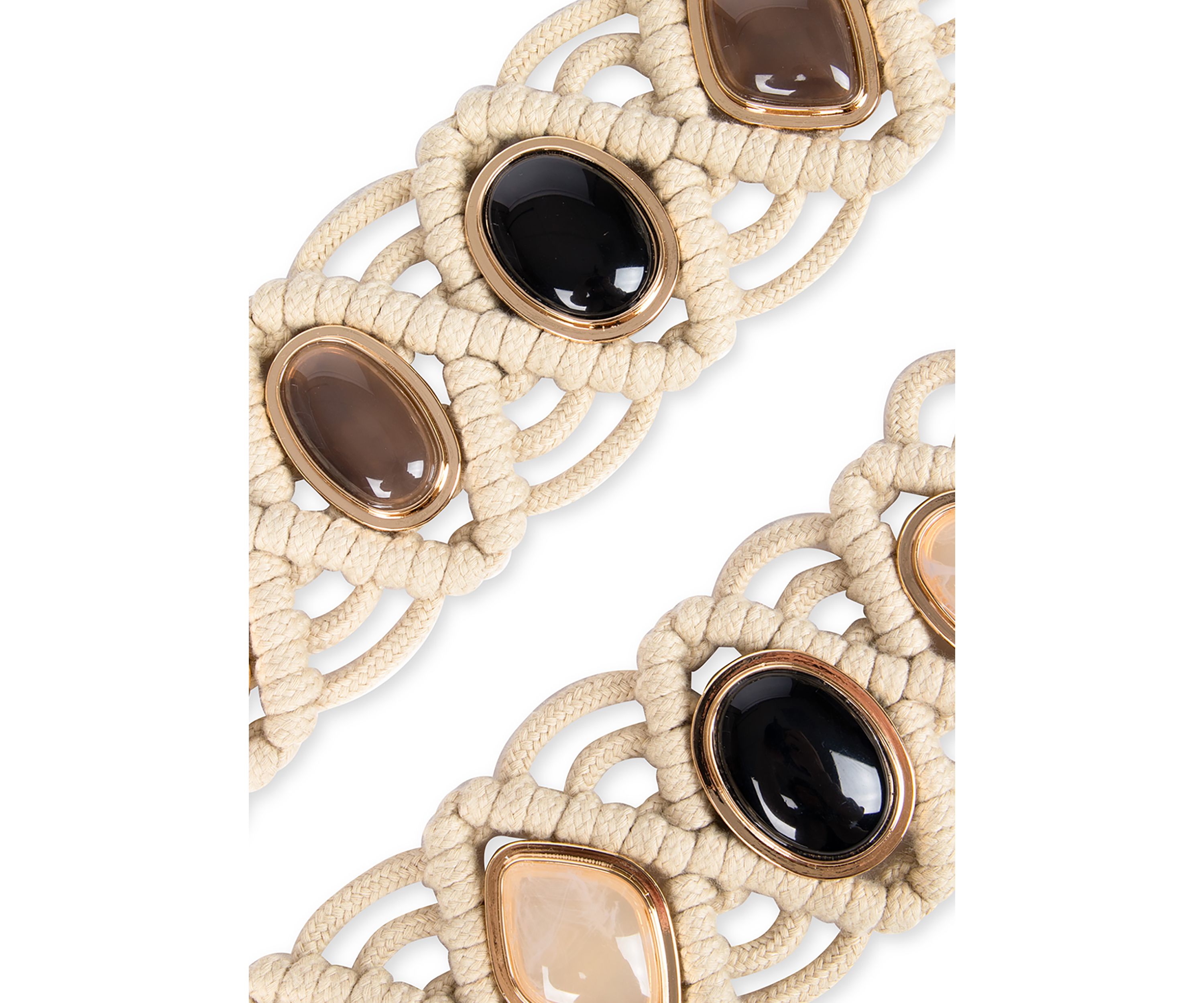 Macrame Belt with Colored Stones