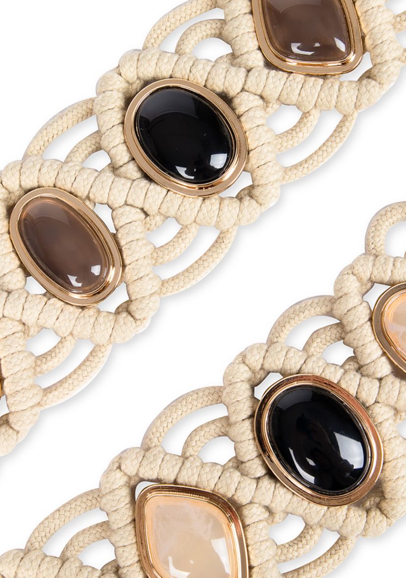 Macrame Belt with Colored Stones