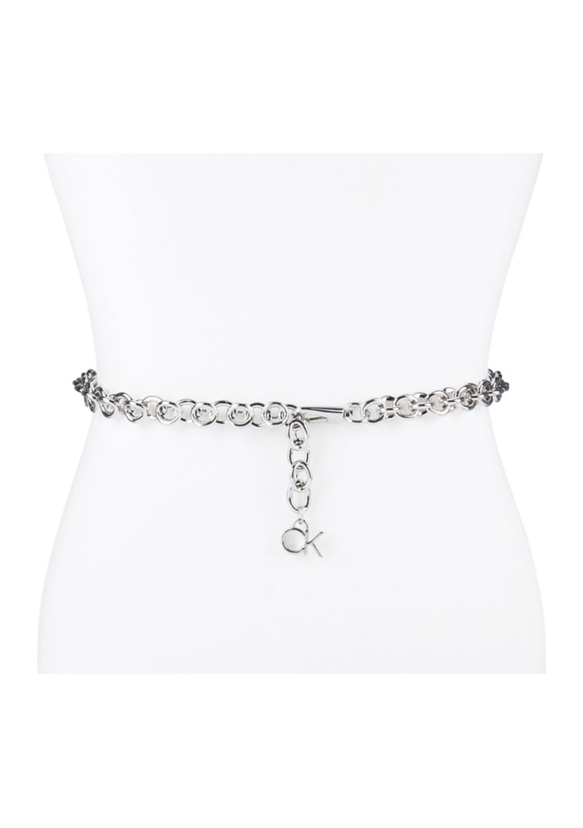Chain Belt with Hanging Logo Charm