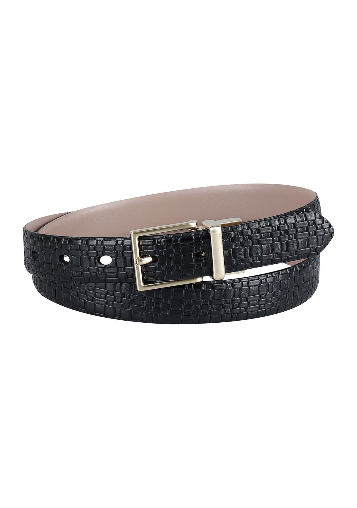 Two-in-One Reversible Harness Buckle Skinny Dress Belt