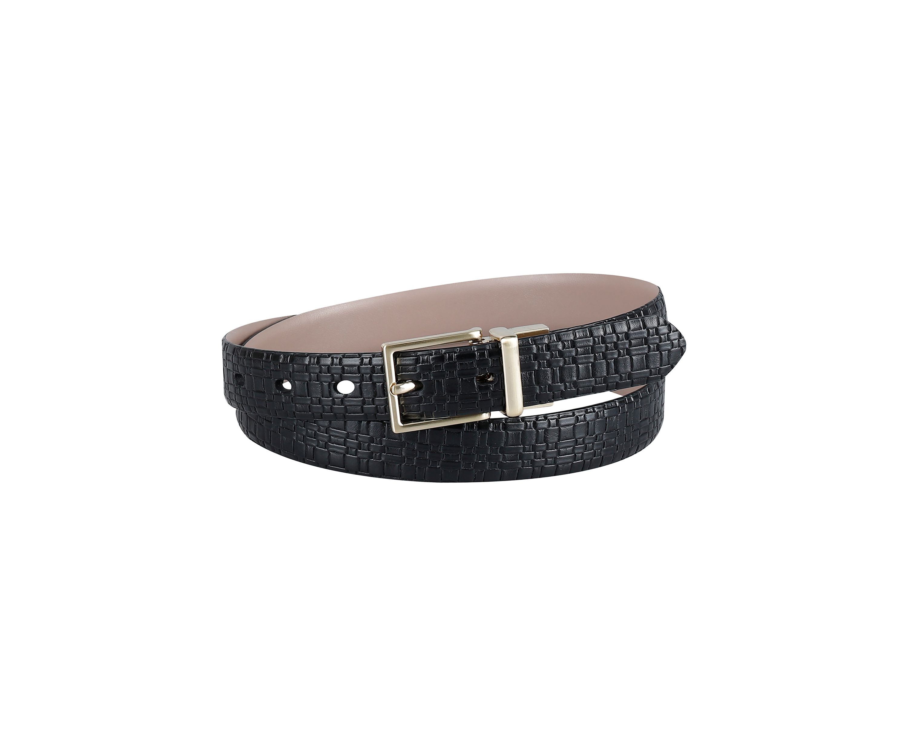 Two-in-One Reversible Harness Buckle Skinny Dress Belt