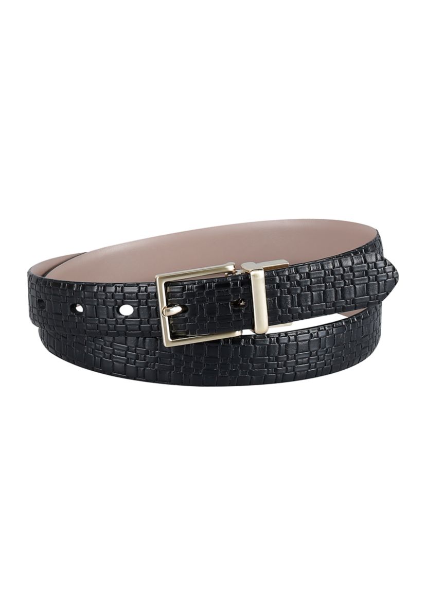 Two-in-One Reversible Harness Buckle Skinny Dress Belt