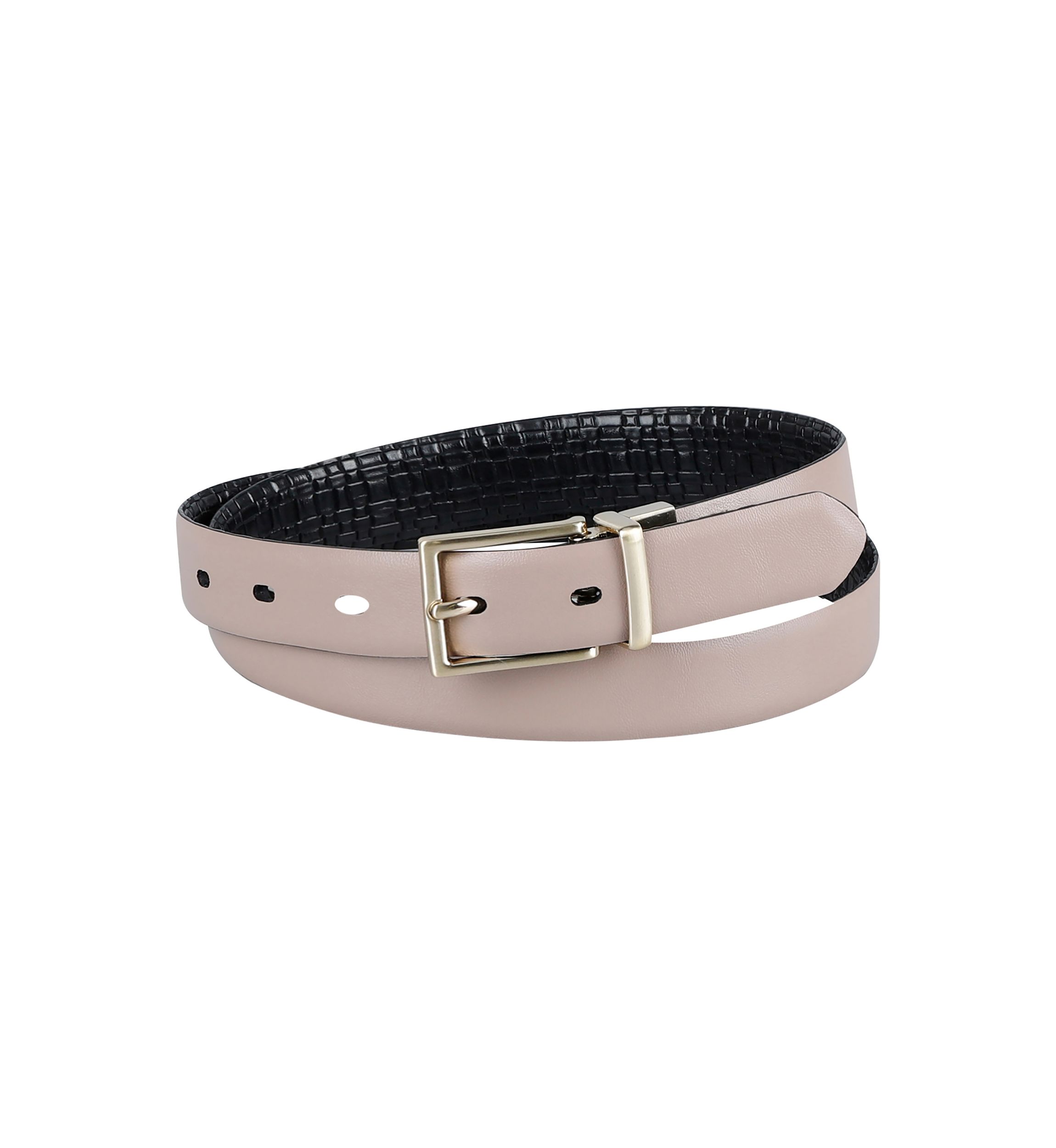 Two-in-One Reversible Harness Buckle Skinny Dress Belt