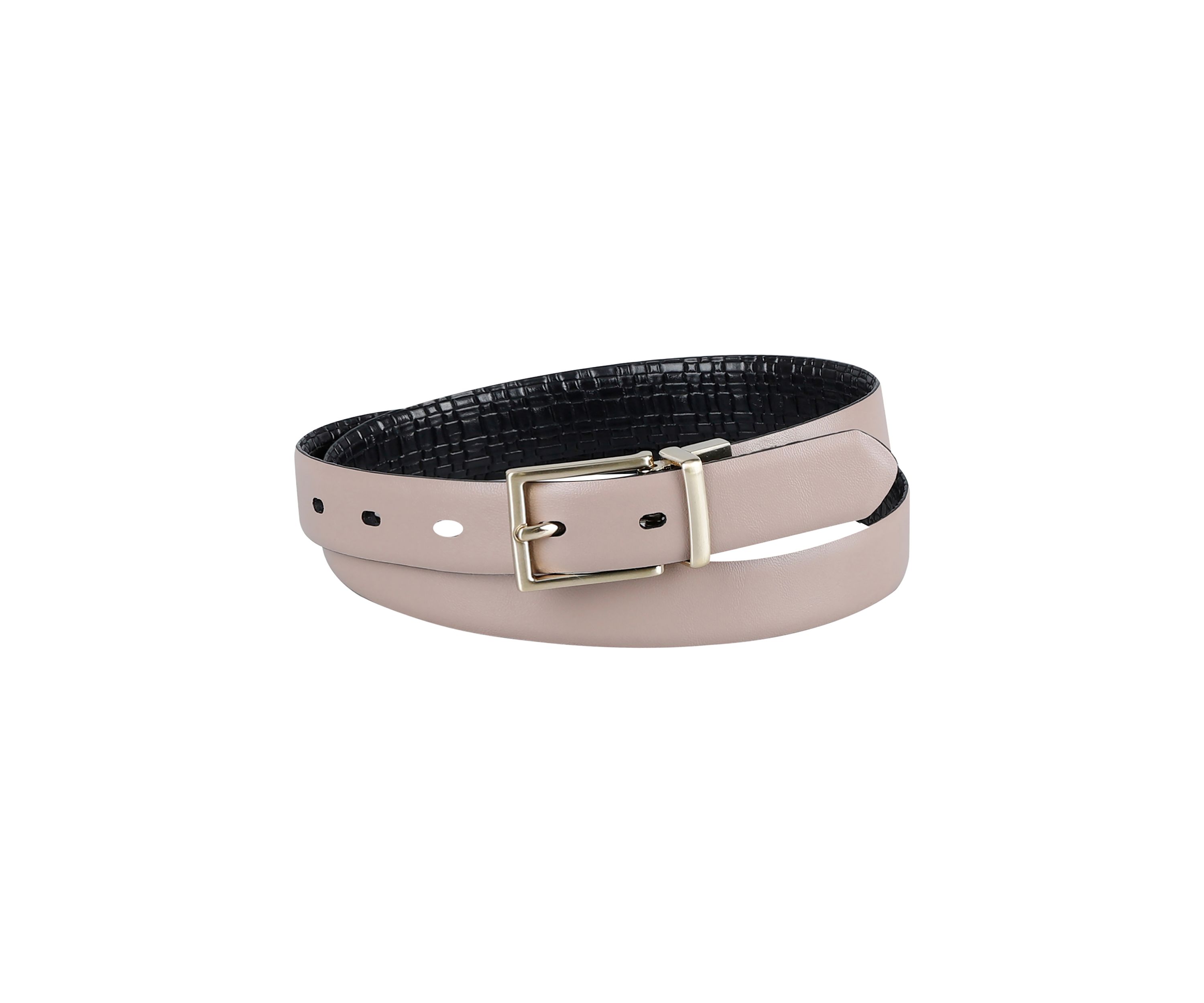 Two-in-One Reversible Harness Buckle Skinny Dress Belt