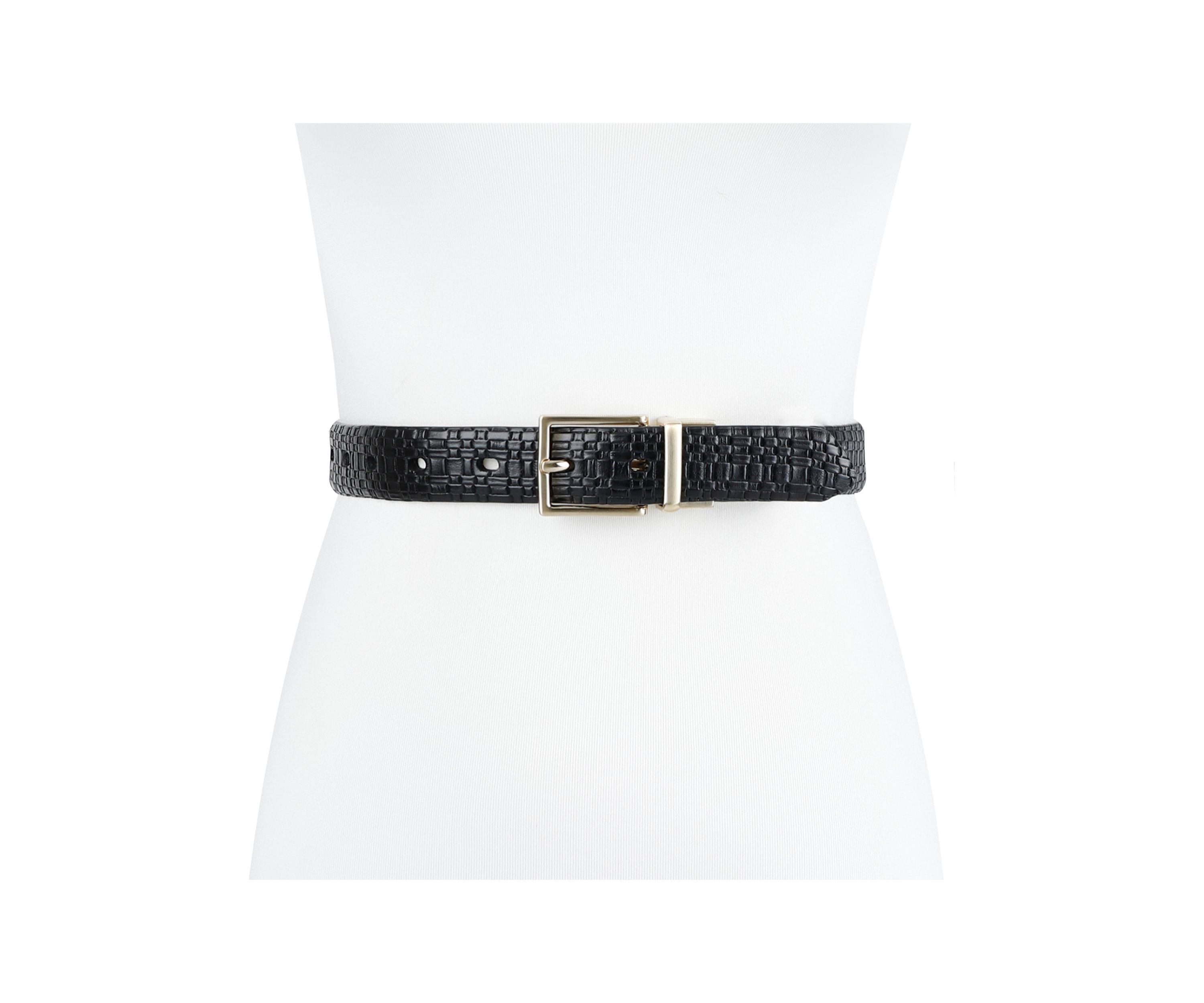 Two-in-One Reversible Harness Buckle Skinny Dress Belt