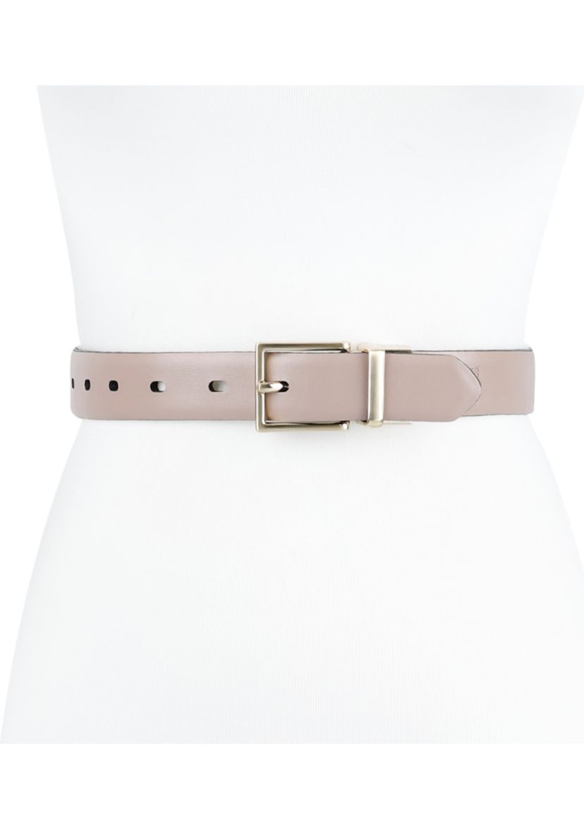 Two-in-One Reversible Harness Buckle Skinny Dress Belt