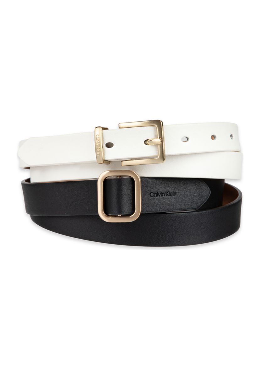 Womens Reversible Dress Fashion Belts - 2 Pack