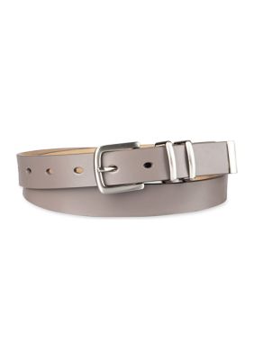 Calvin Klein Women's Modern Metal Double Loop Slim Fashion Belt