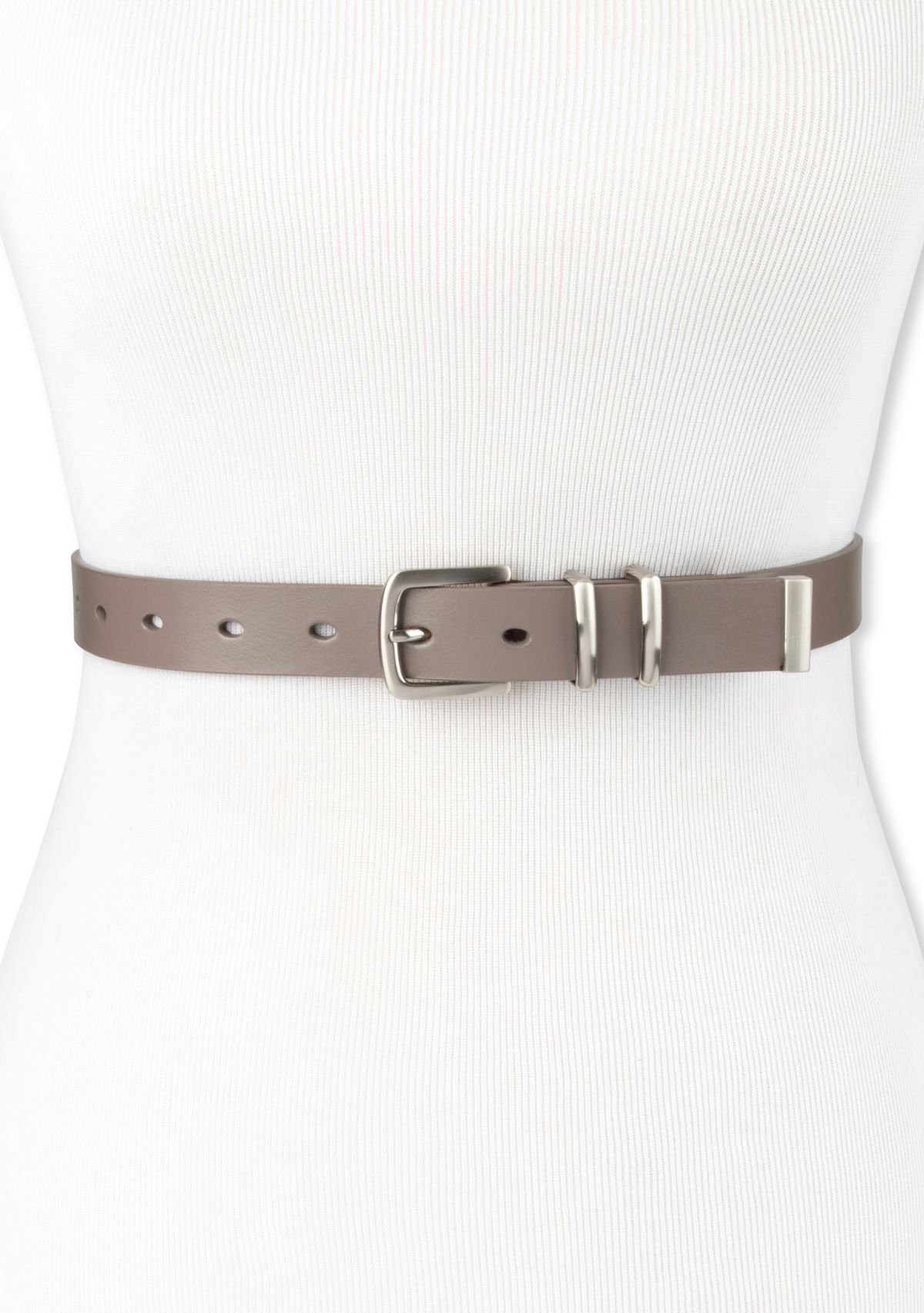 Modern Metal Double Loop Slim Fashion Belt