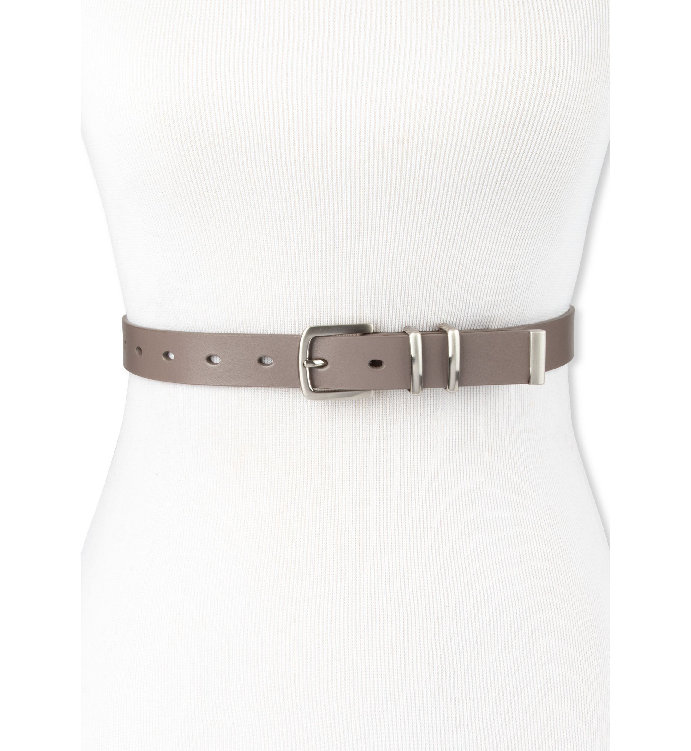 Modern Metal Double Loop Slim Fashion Belt