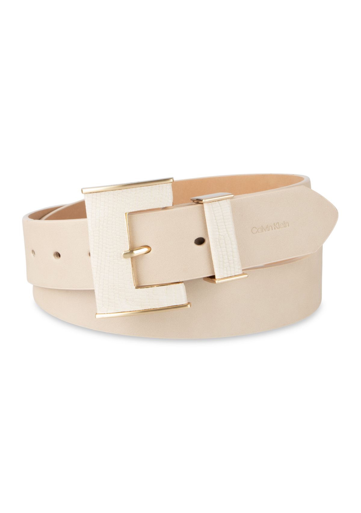 Womens Square Buckle Metal Loop Fashion Belt