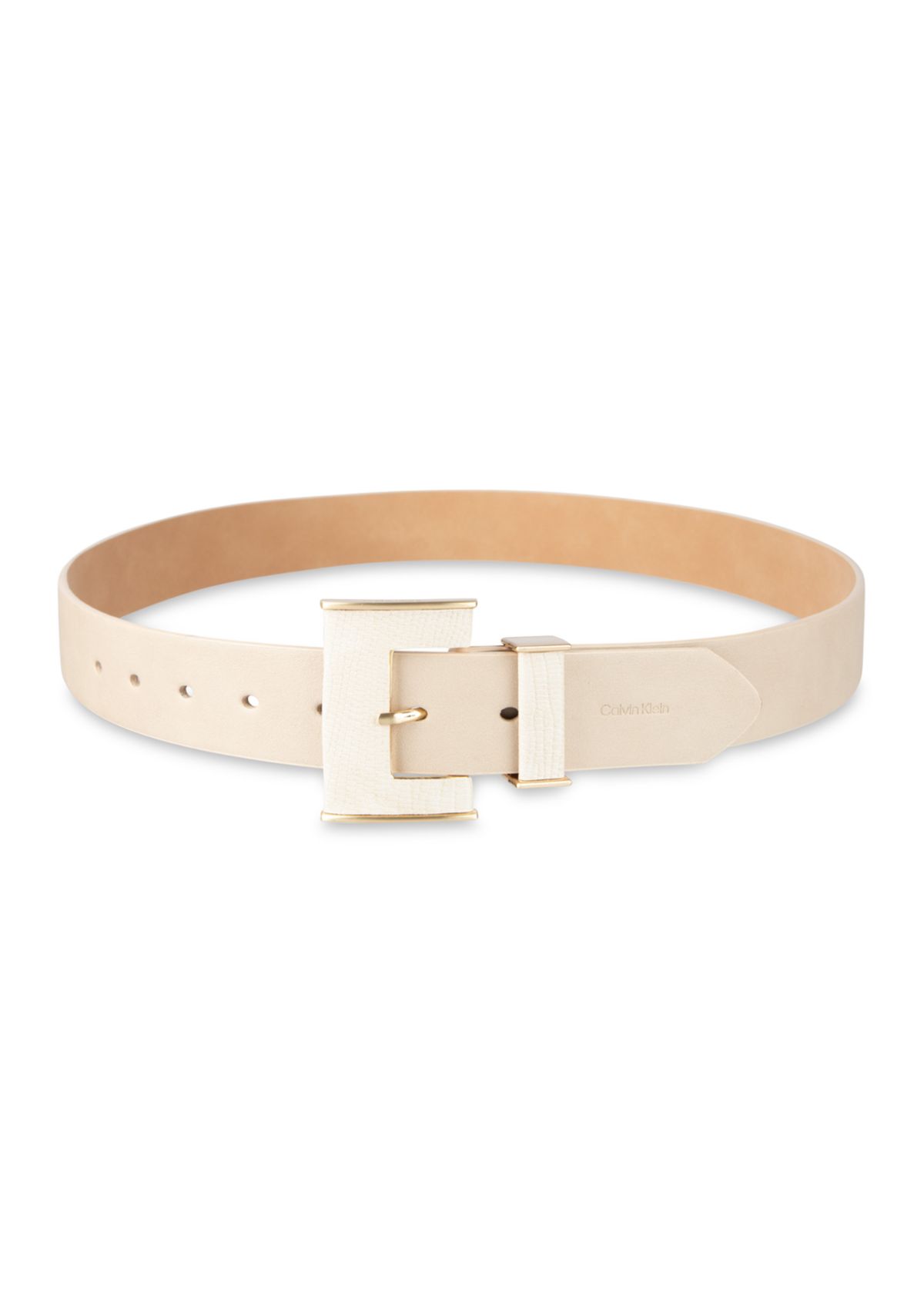 Womens Square Buckle Metal Loop Fashion Belt