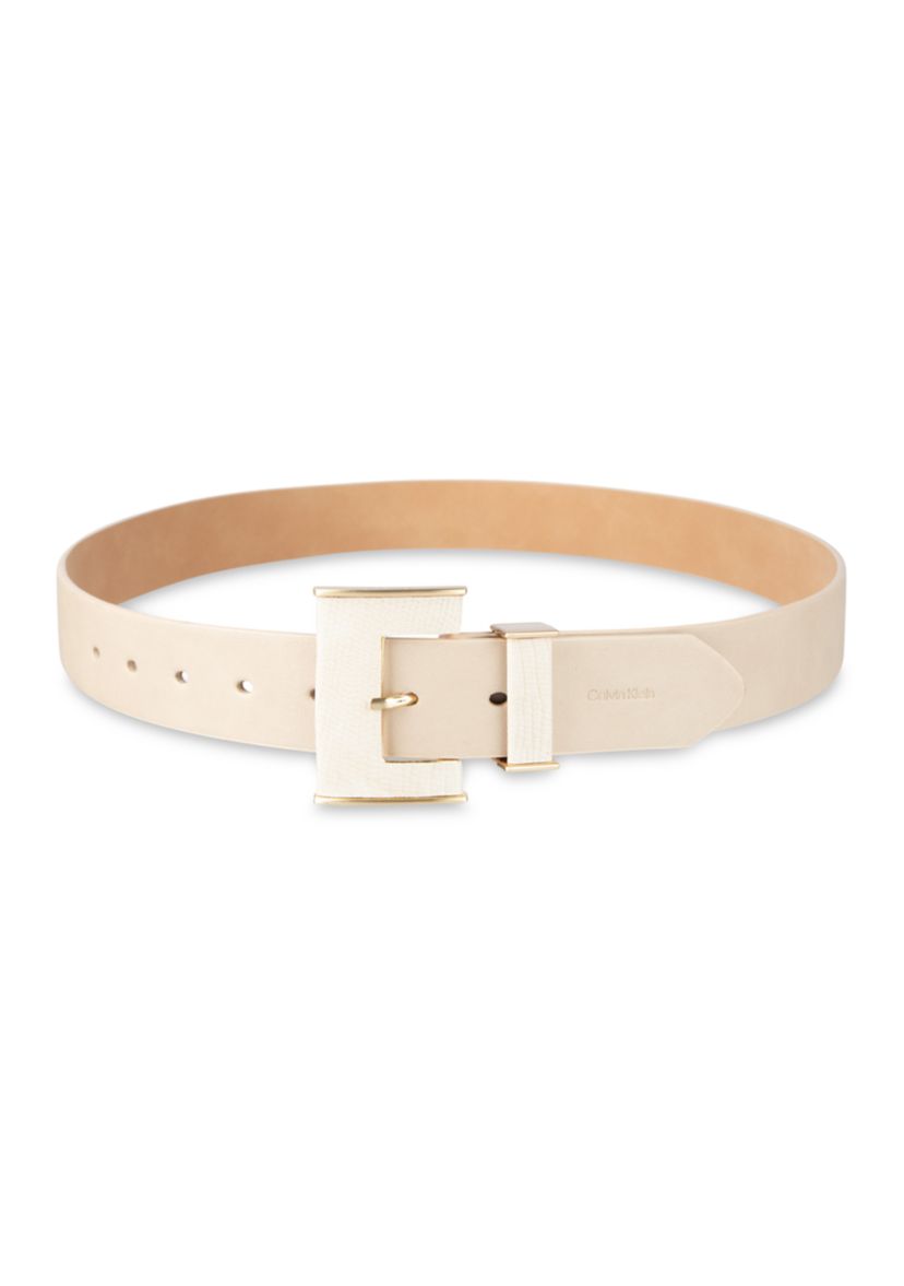 Womens Square Buckle Metal Loop Fashion Belt