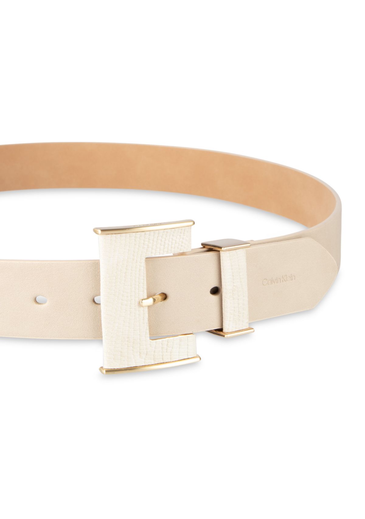 Womens Square Buckle Metal Loop Fashion Belt