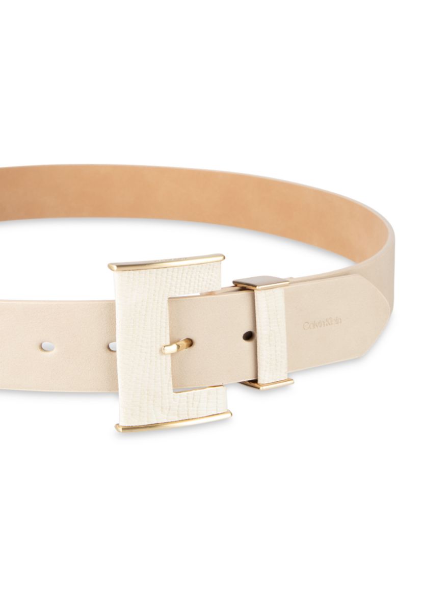 Womens Square Buckle Metal Loop Fashion Belt