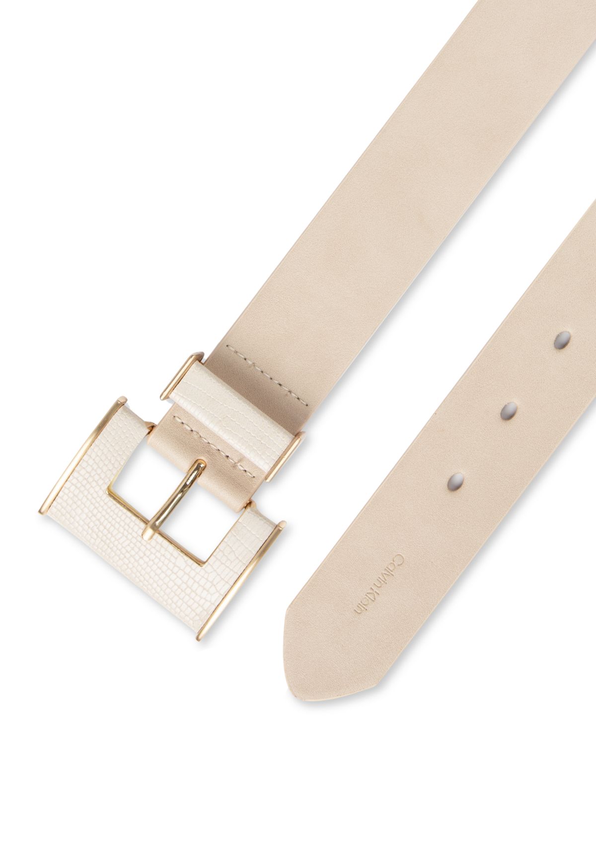 Womens Square Buckle Metal Loop Fashion Belt