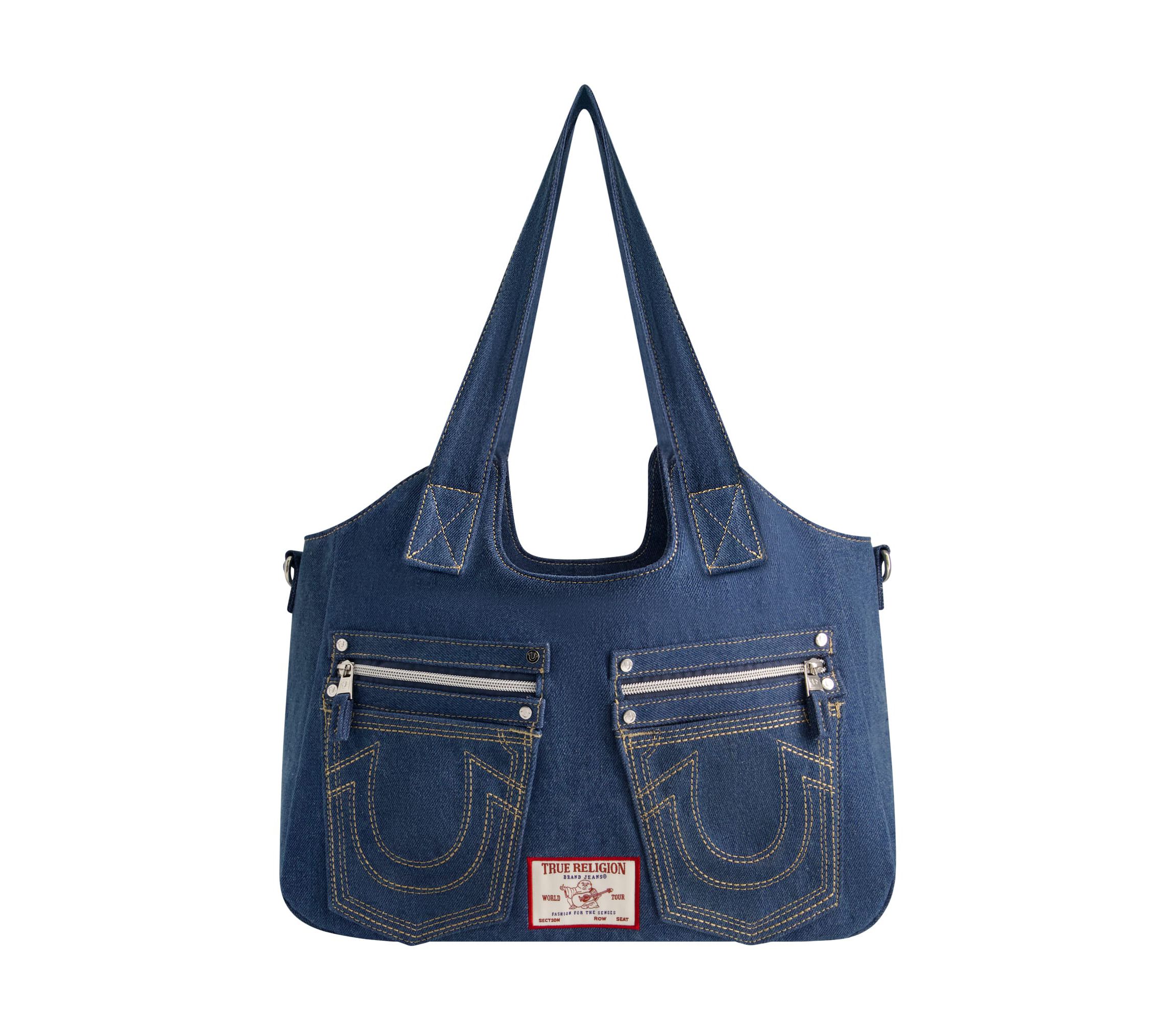 True Religion Horseshoe Stitch BLACK Satchel