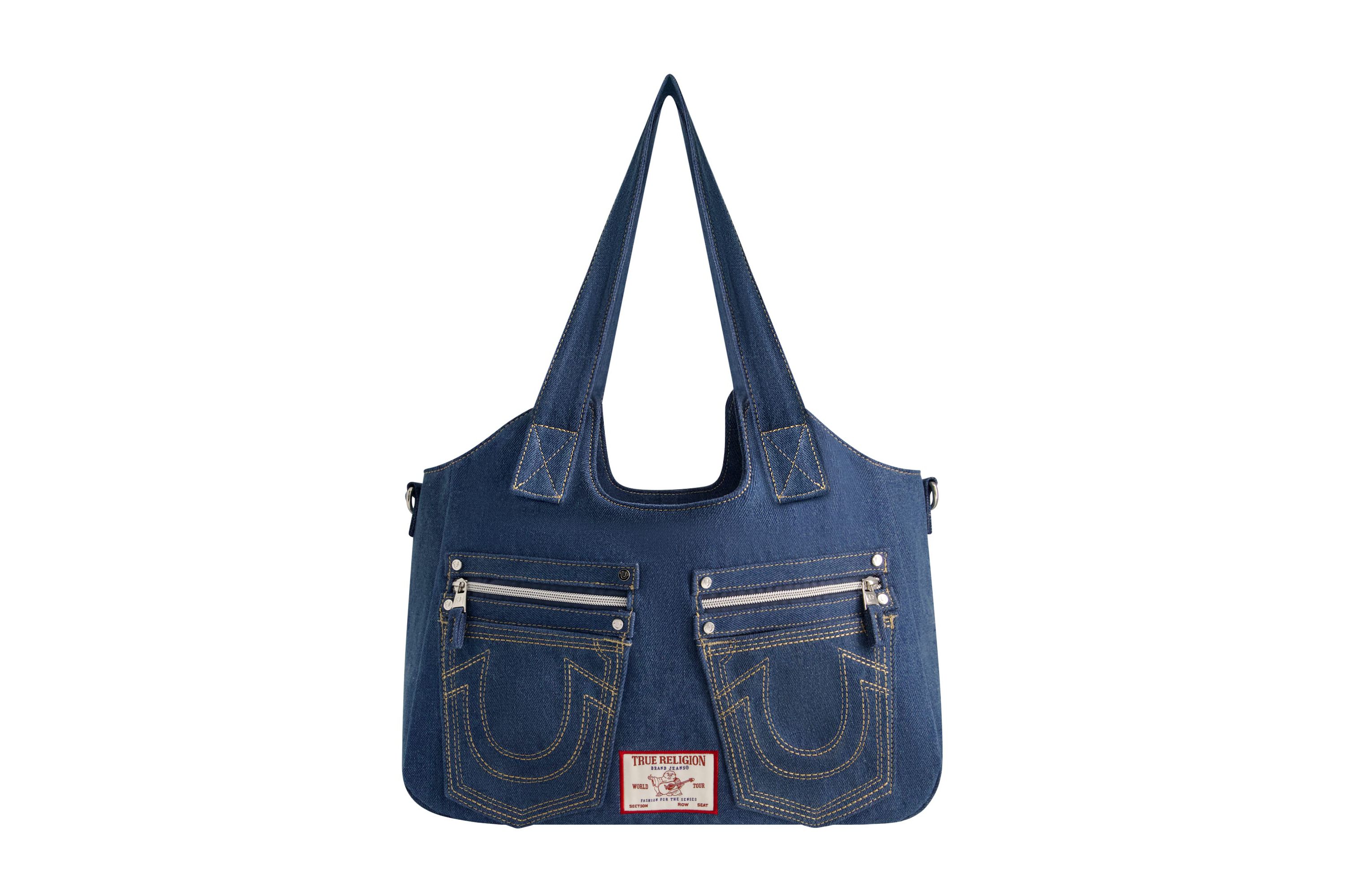 True Religion Horseshoe Stitch BLACK Satchel