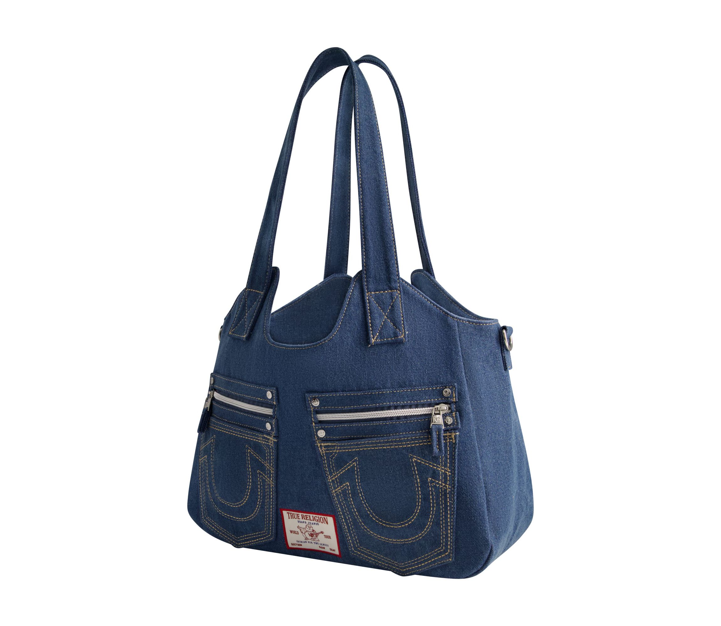 True Religion Horseshoe Stitch BLACK Satchel