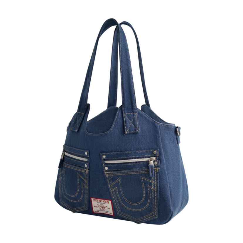 True Religion Horseshoe Stitch BLACK Satchel