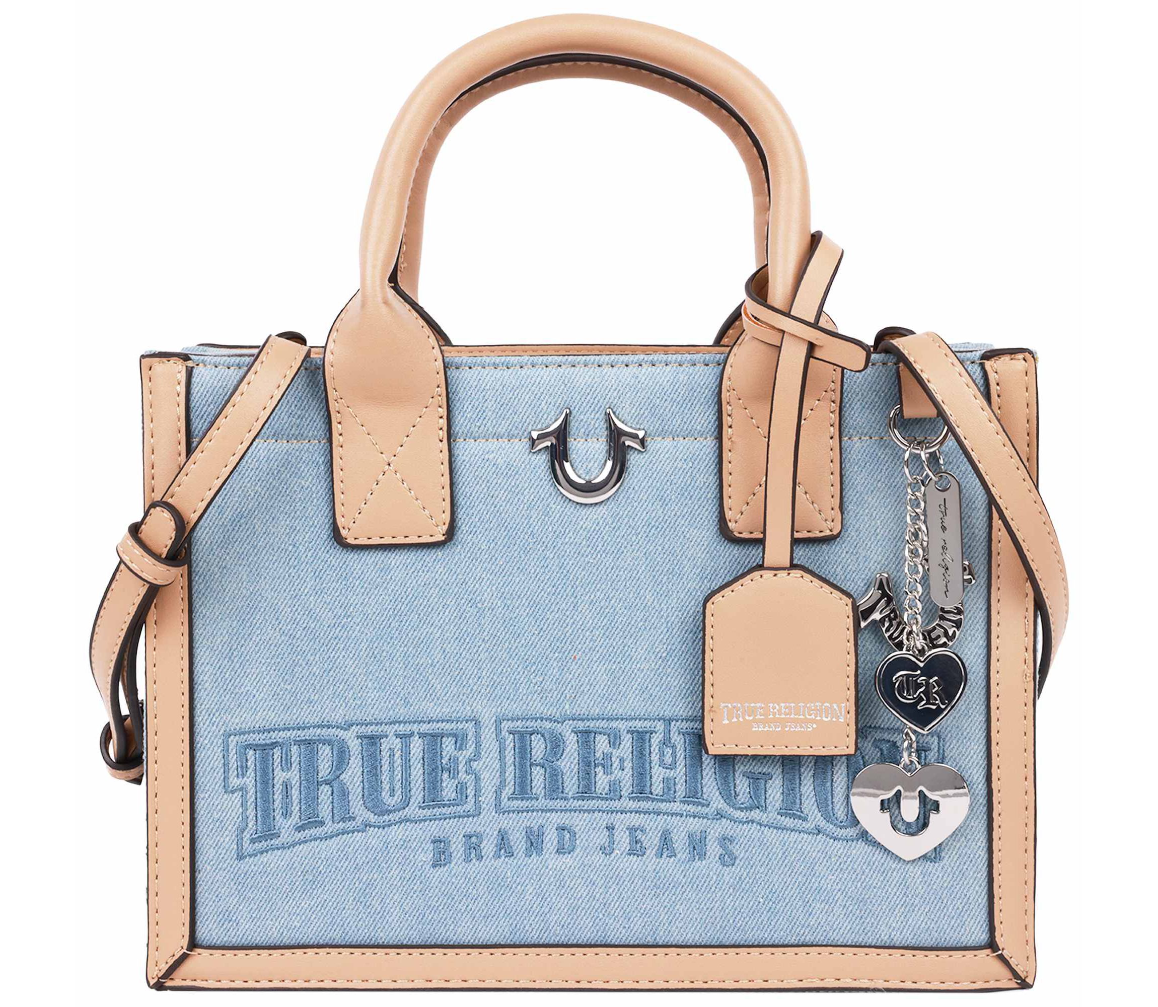 True Religion Bombe Logo Denim Tote