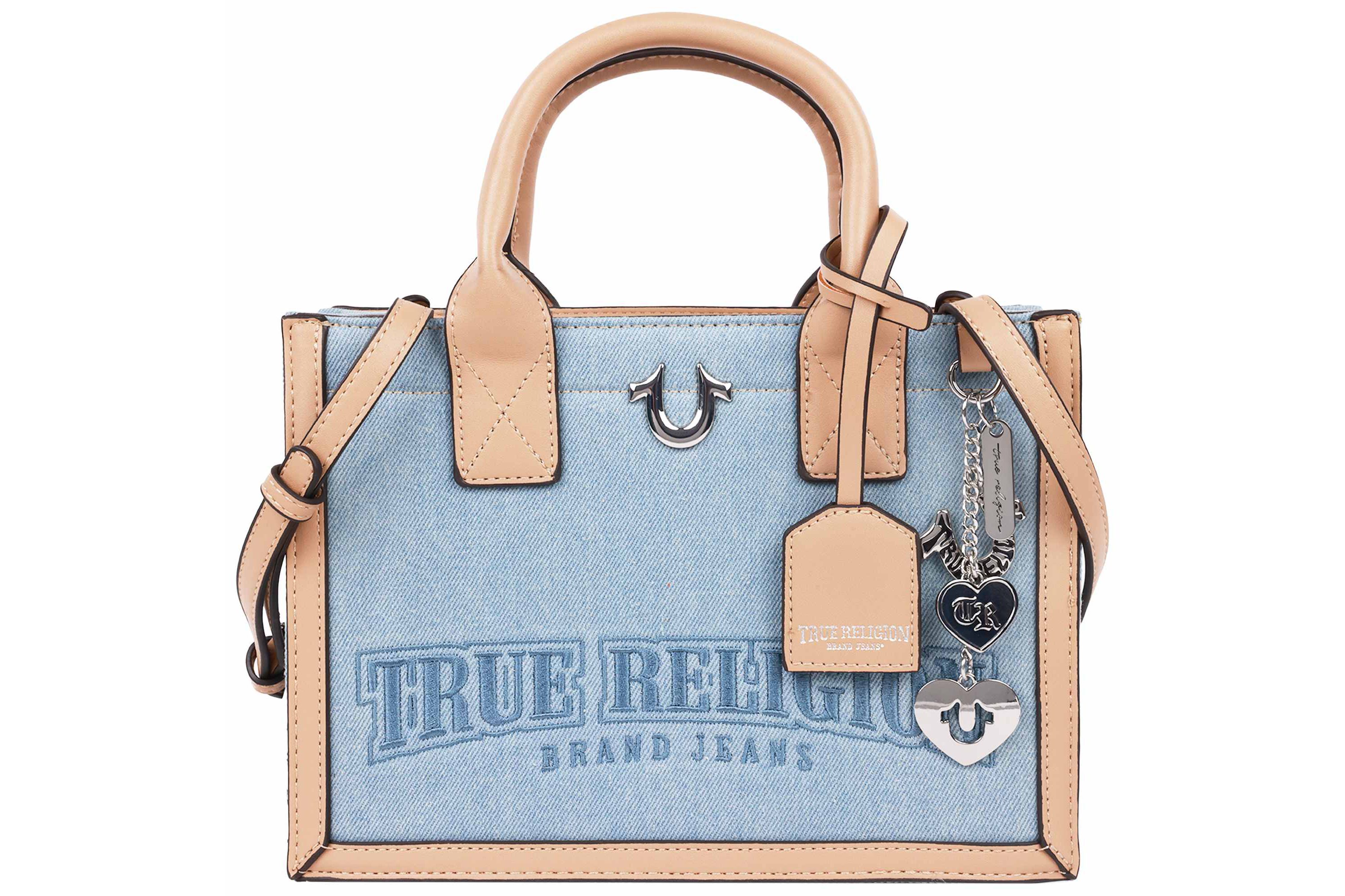 True Religion Bombe Logo Denim Tote