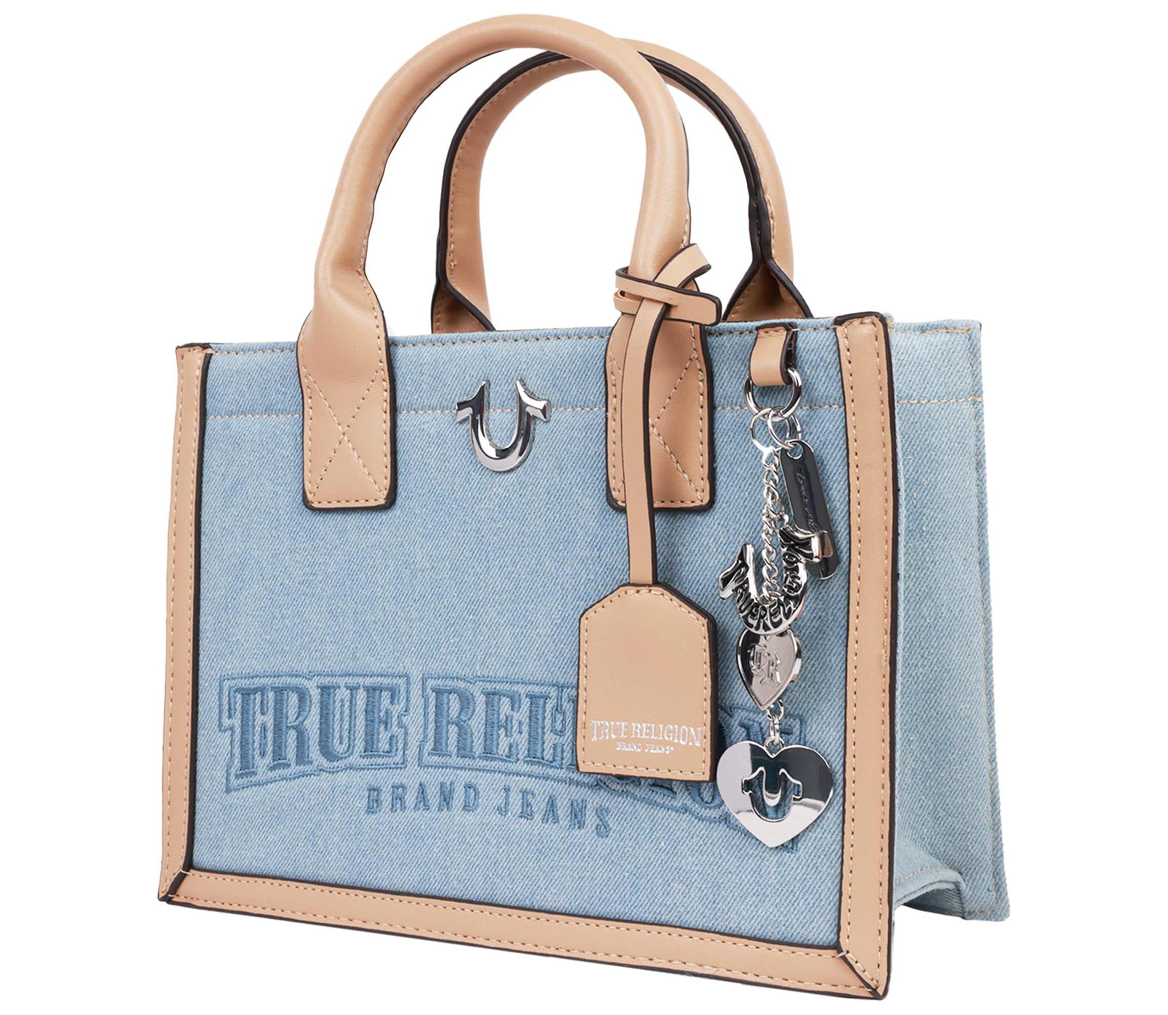 True Religion Bombe Logo Denim Tote