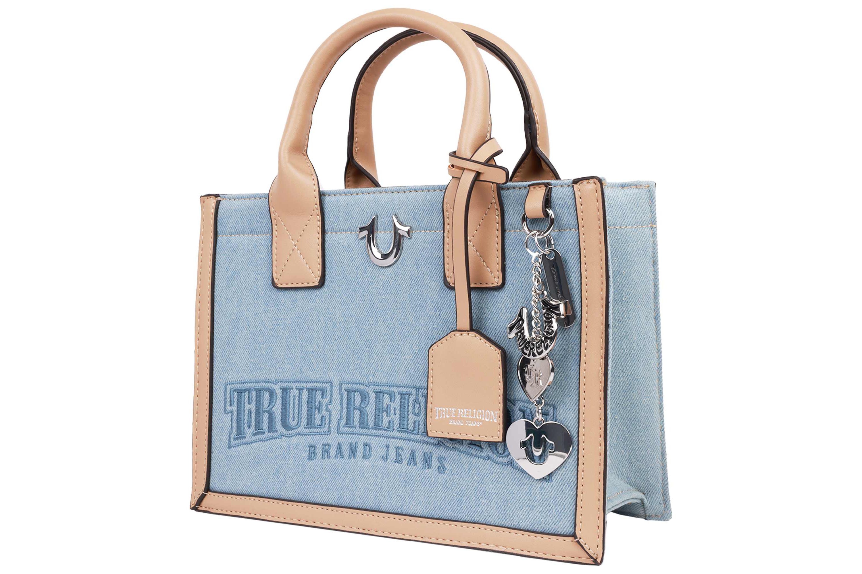 True Religion Bombe Logo Denim Tote