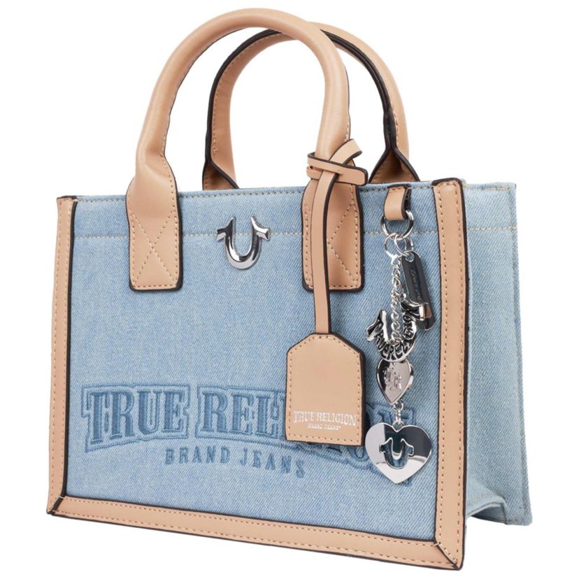 True Religion Bombe Logo Denim Tote