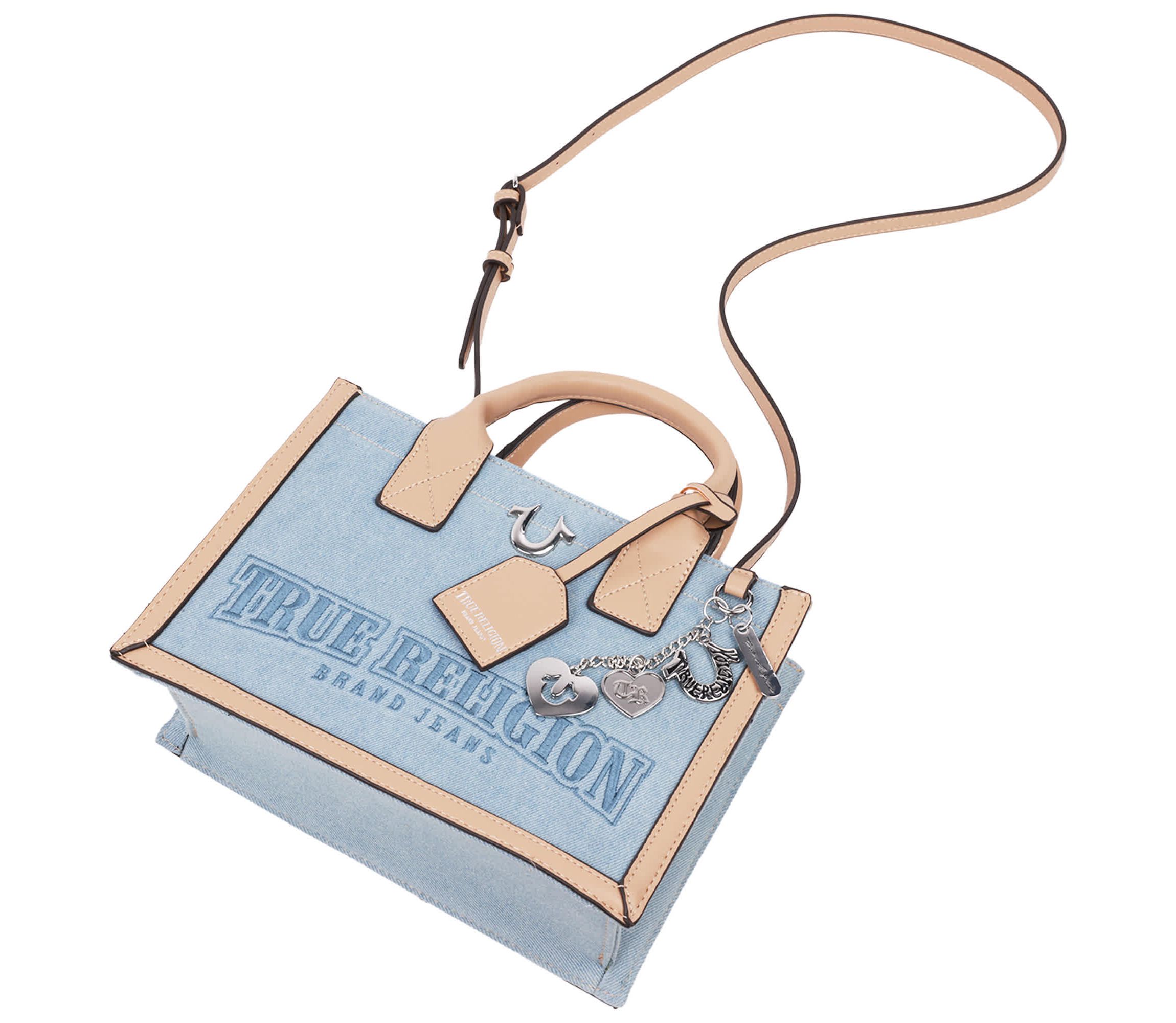 True Religion Bombe Logo Denim Tote