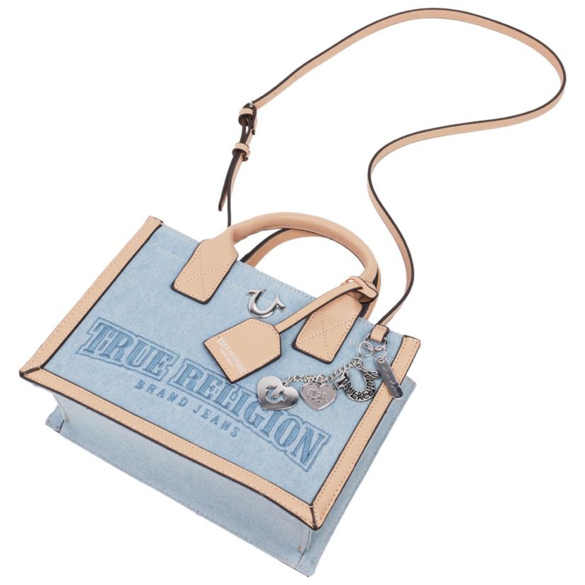 True Religion Bombe Logo Denim Tote