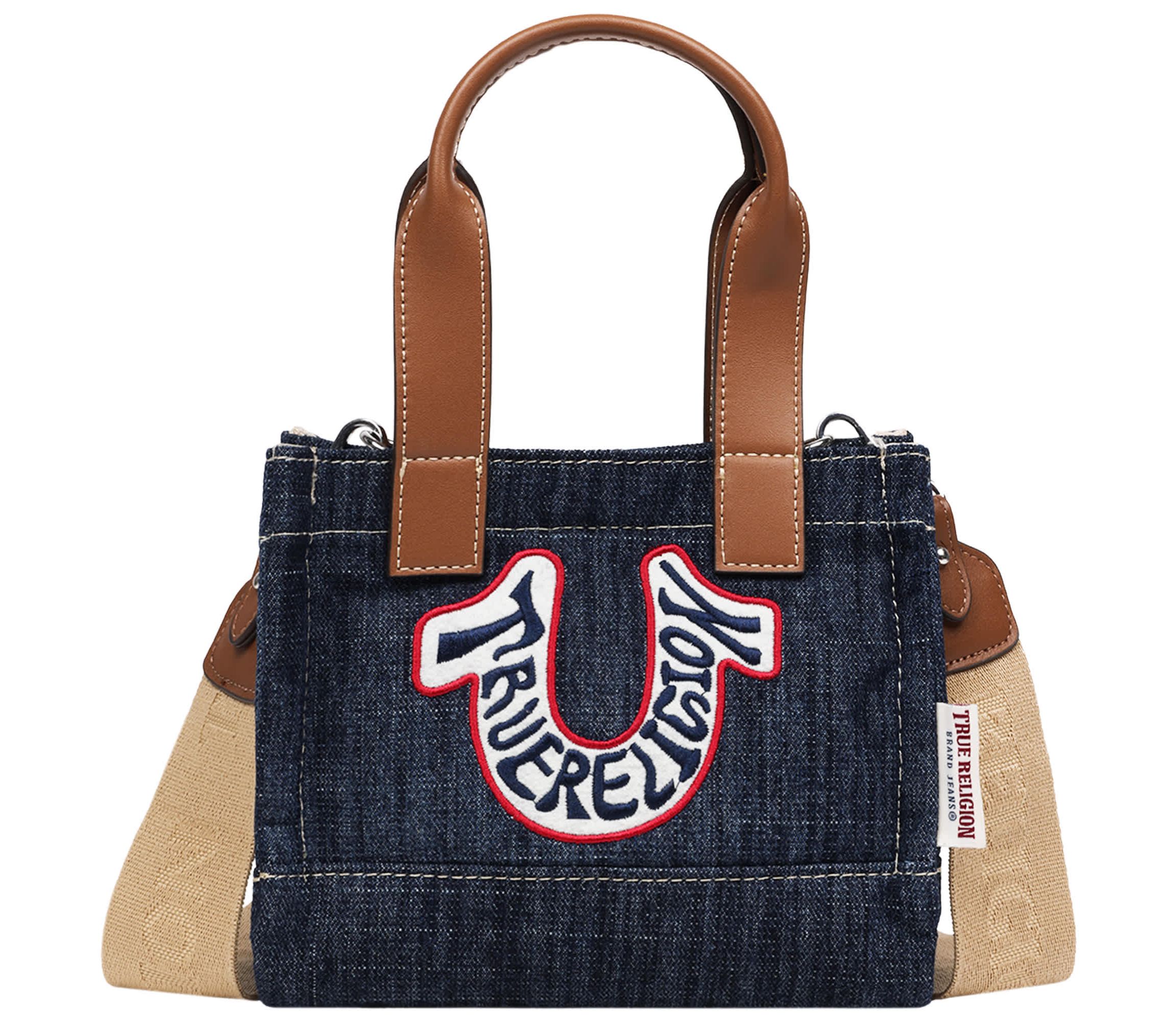 True Religion Retro Horseshoe Denim Mini Tote