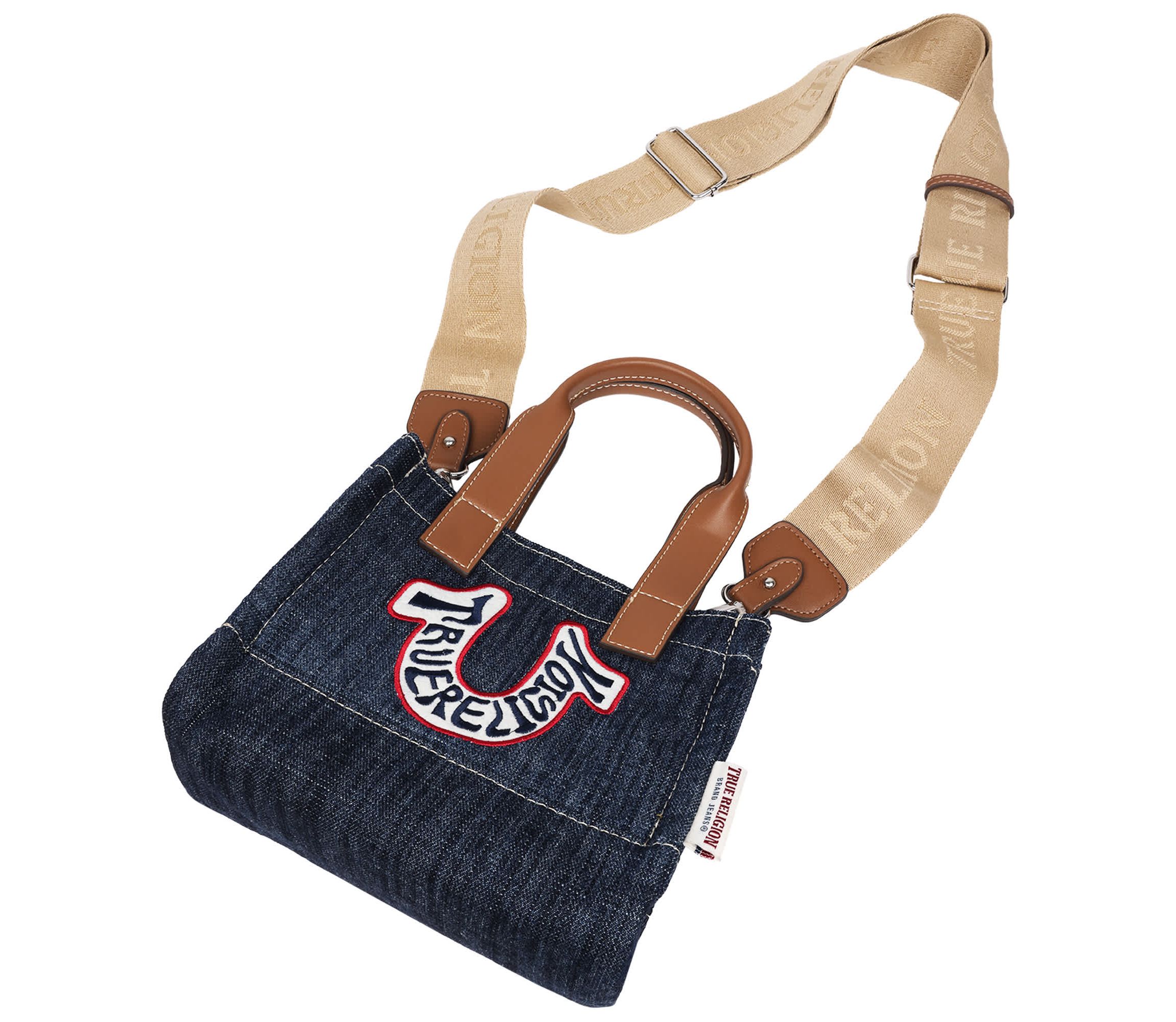 True Religion Retro Horseshoe Denim Mini Tote