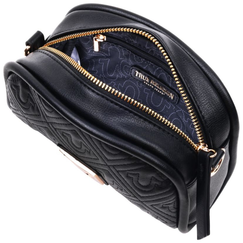 True Religion Metal Plaque Quilted Crossbody