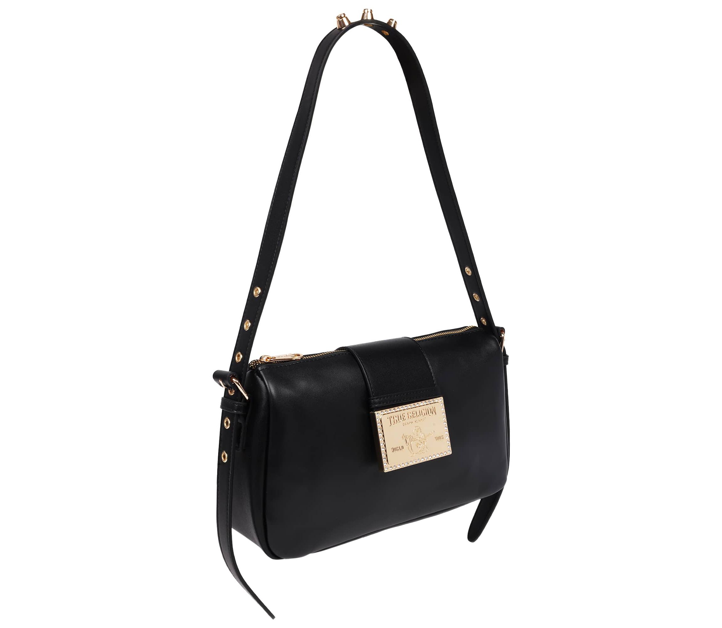 True Religion East West Shoulder Bag with Belt Buckle Tab