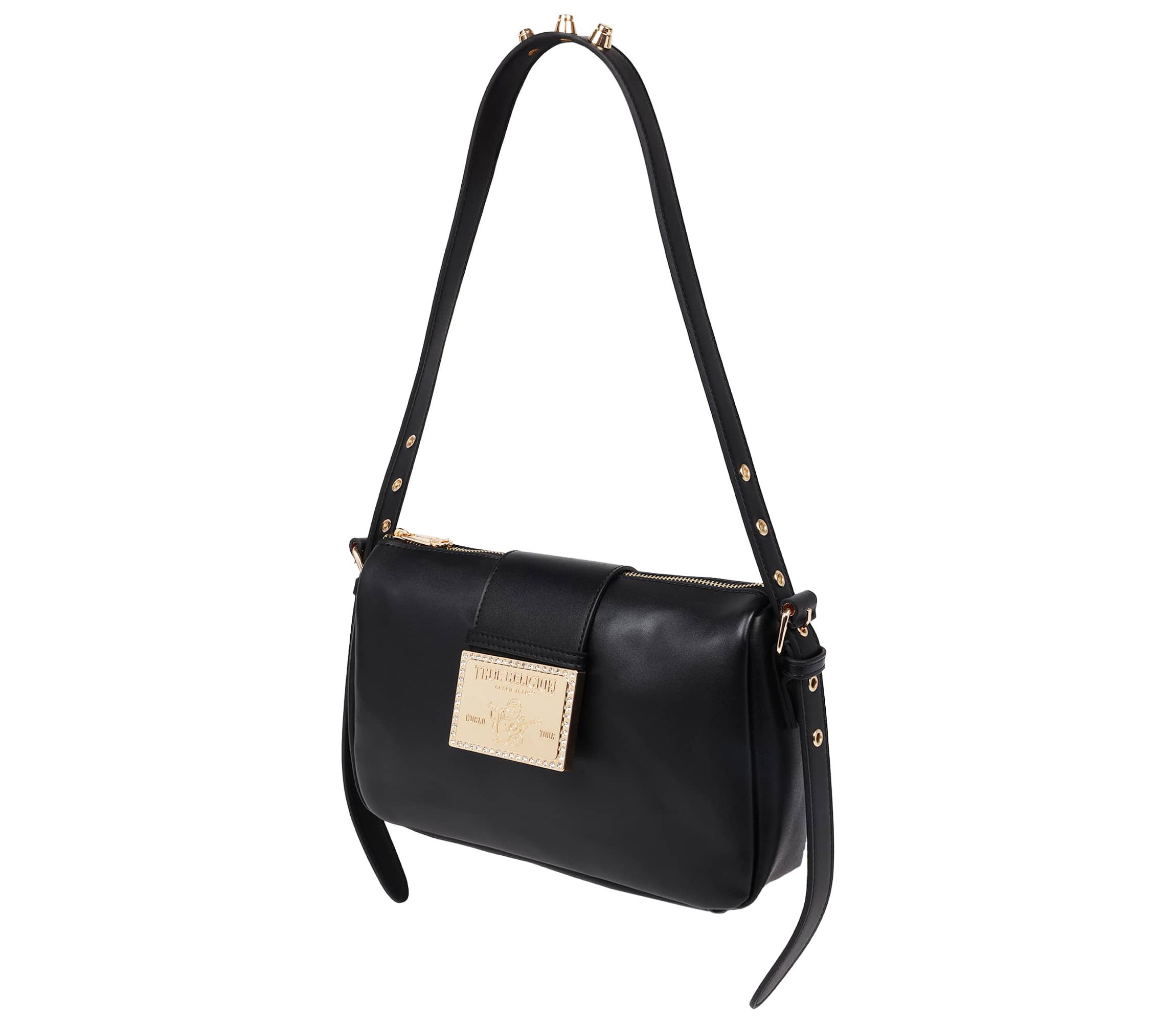True Religion East West Shoulder Bag with Belt Buckle Tab