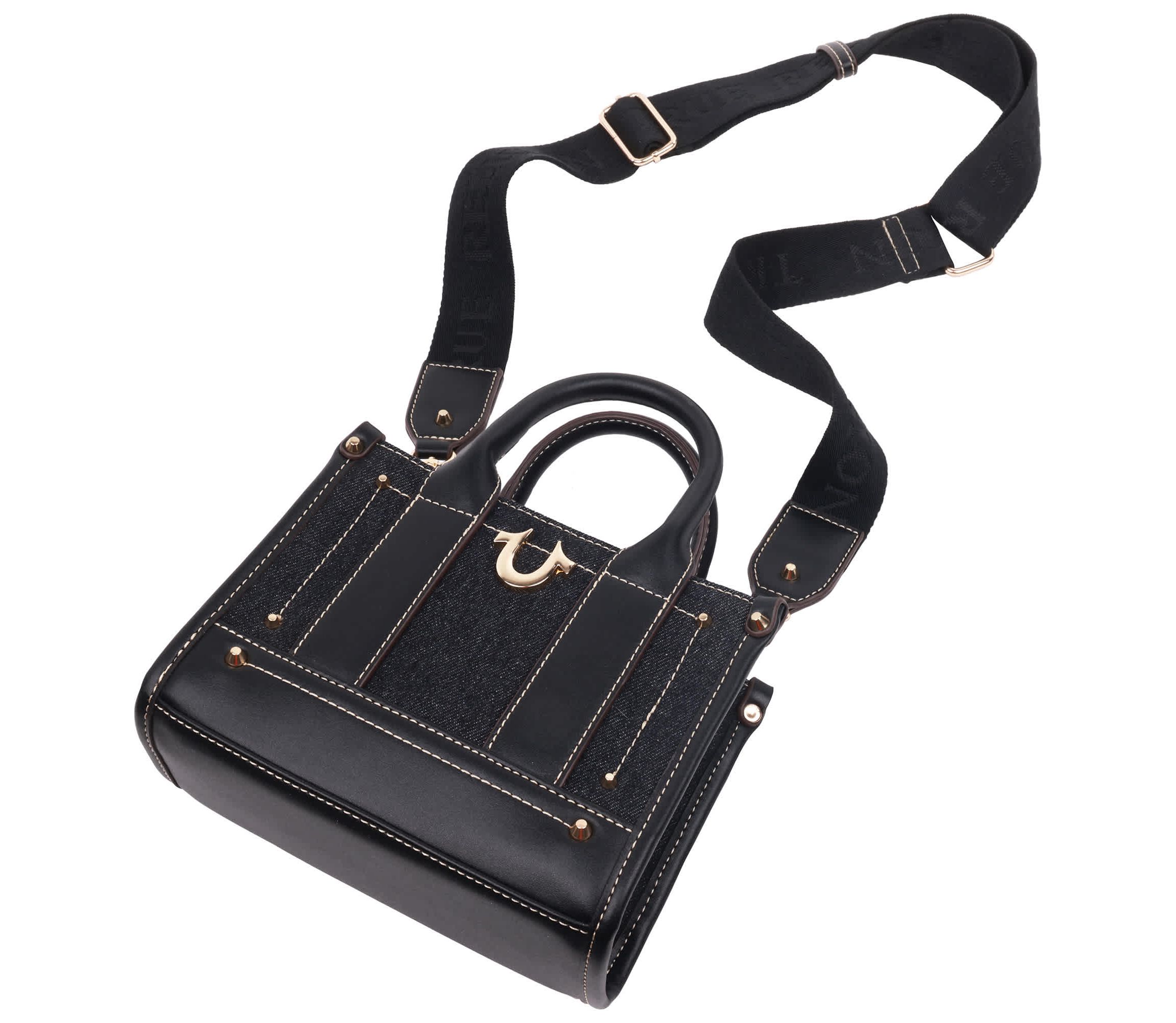 True Religion Denim Logo Strap Mini Tote