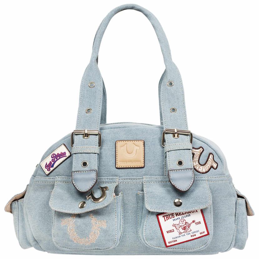 True Religion Multi-Patch Denim Satchel | Belk