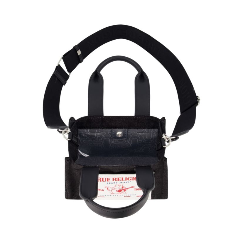 True Religion Mini Black Denim Tote