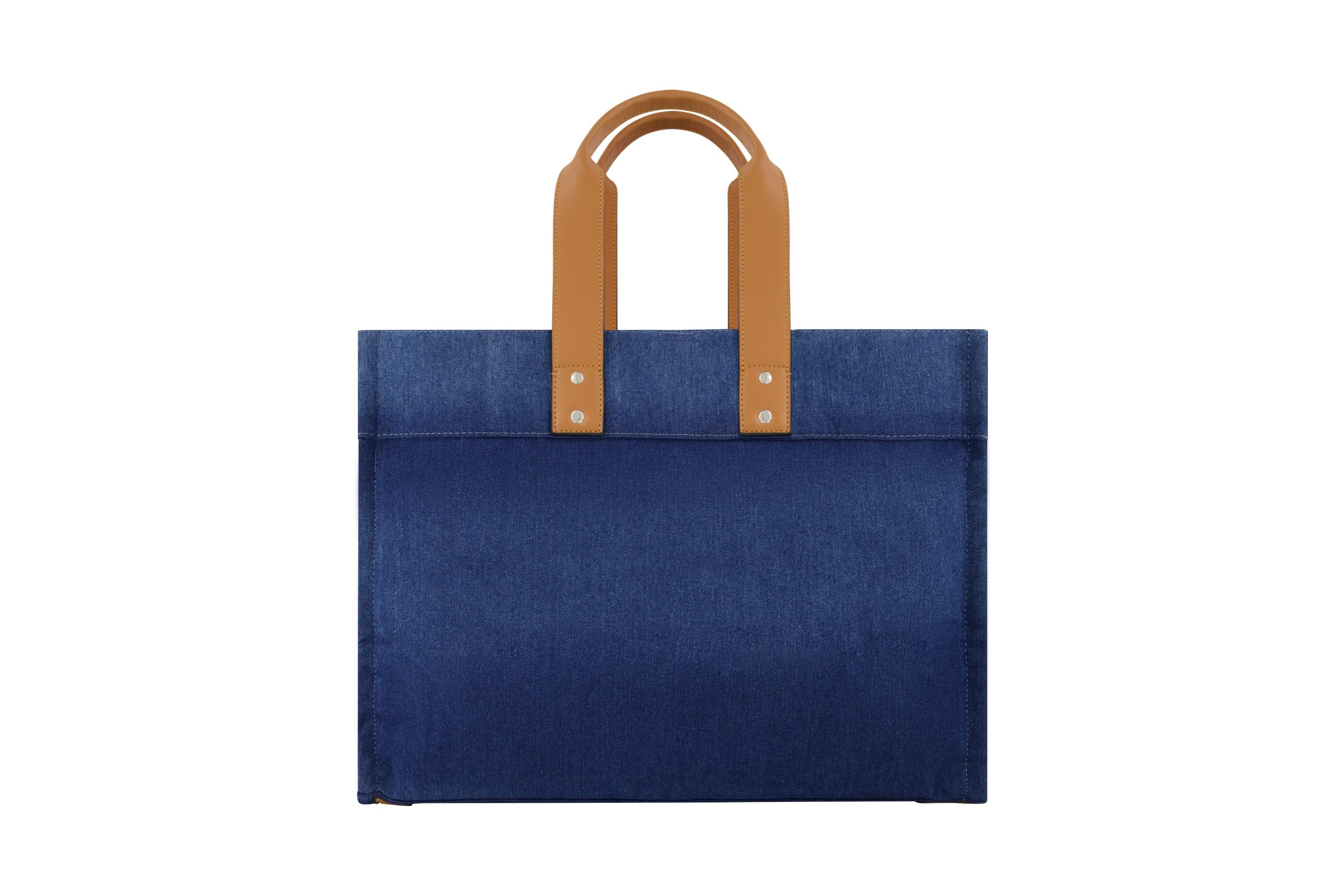 True Religion Large Washed Navy Denim Tote