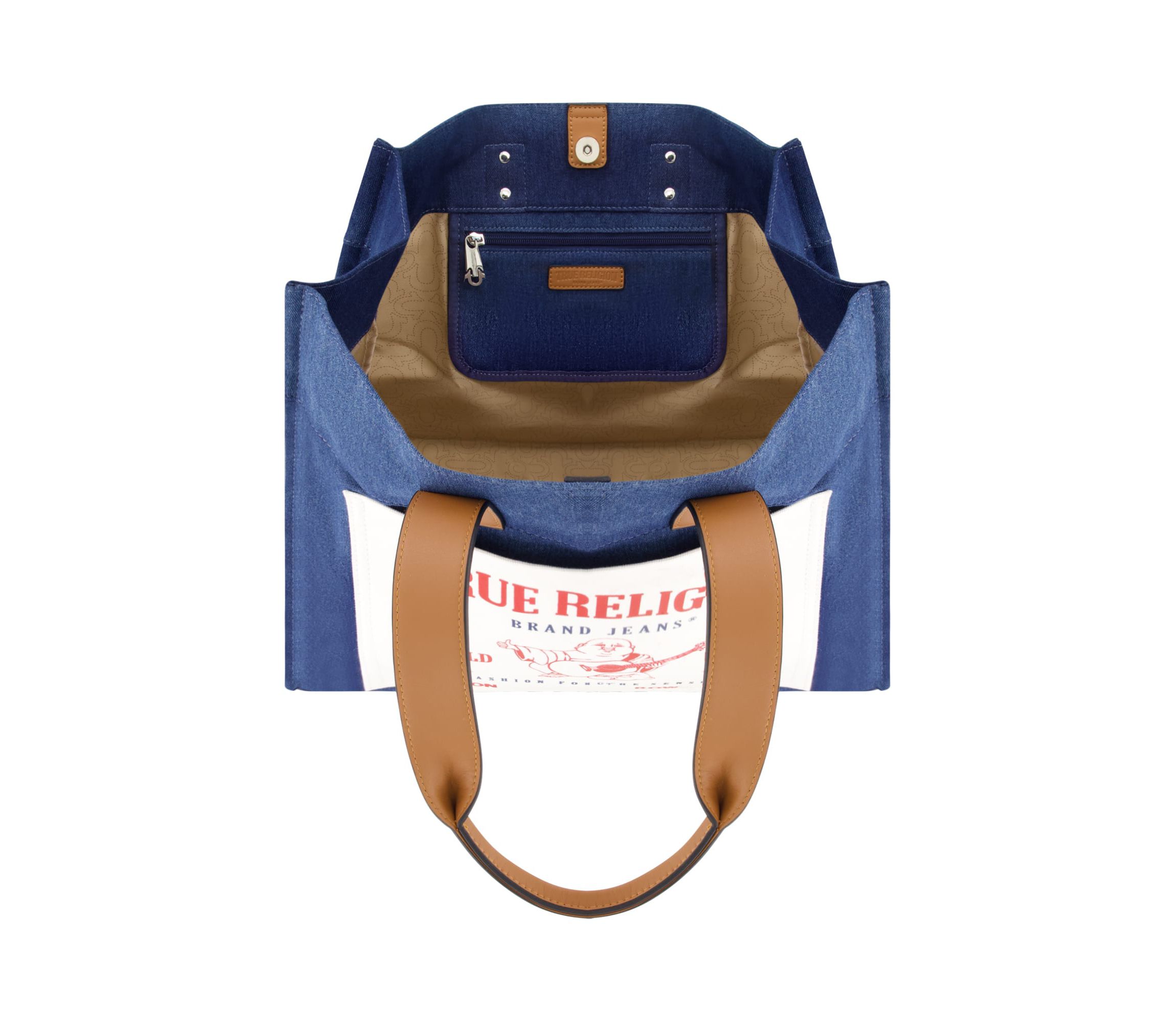 True Religion Large Washed Navy Denim Tote