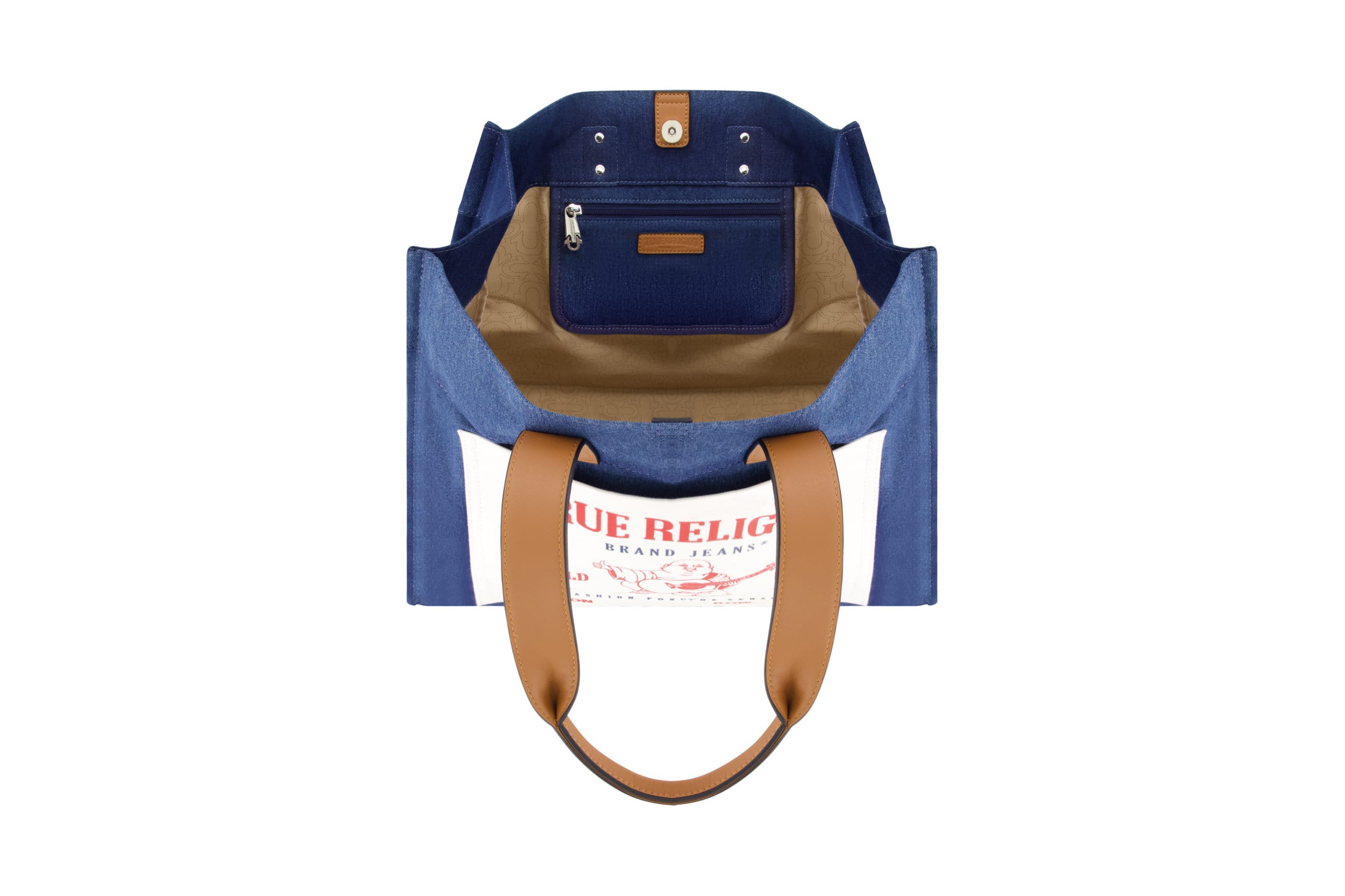 True Religion Large Washed Navy Denim Tote