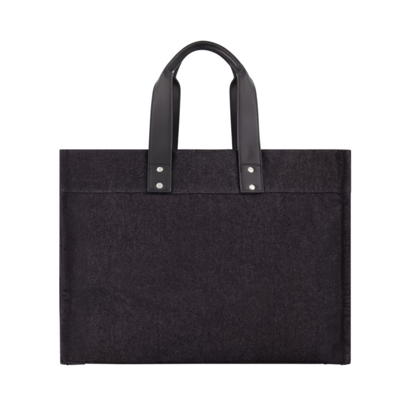 True Religion Large Washed Black Denim Tote