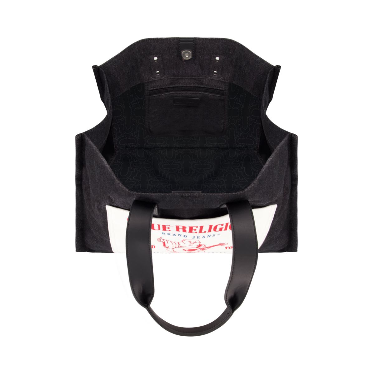 True Religion Large Washed Black Denim Tote