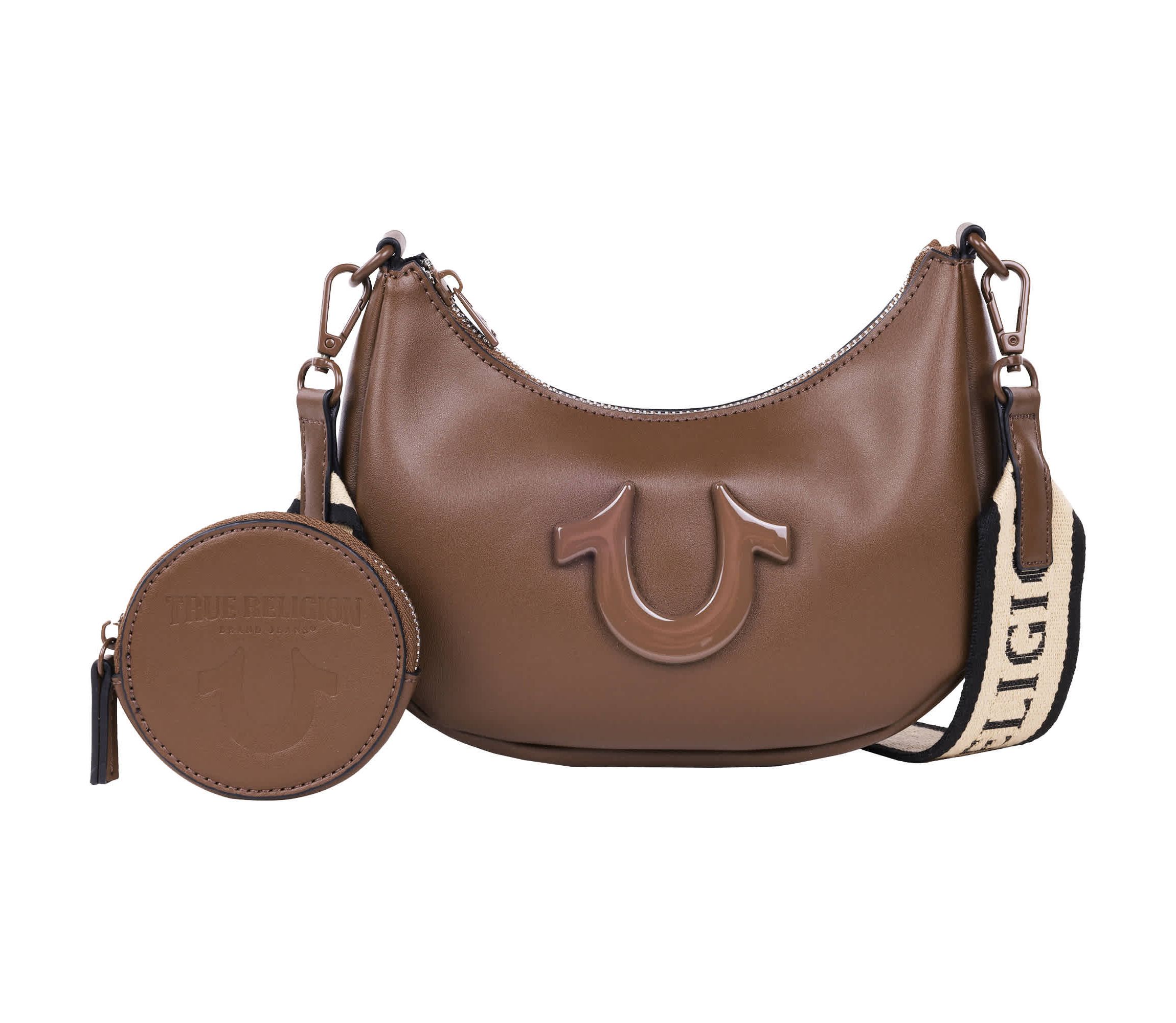 True Religion Logo Strap Crescent Hobo