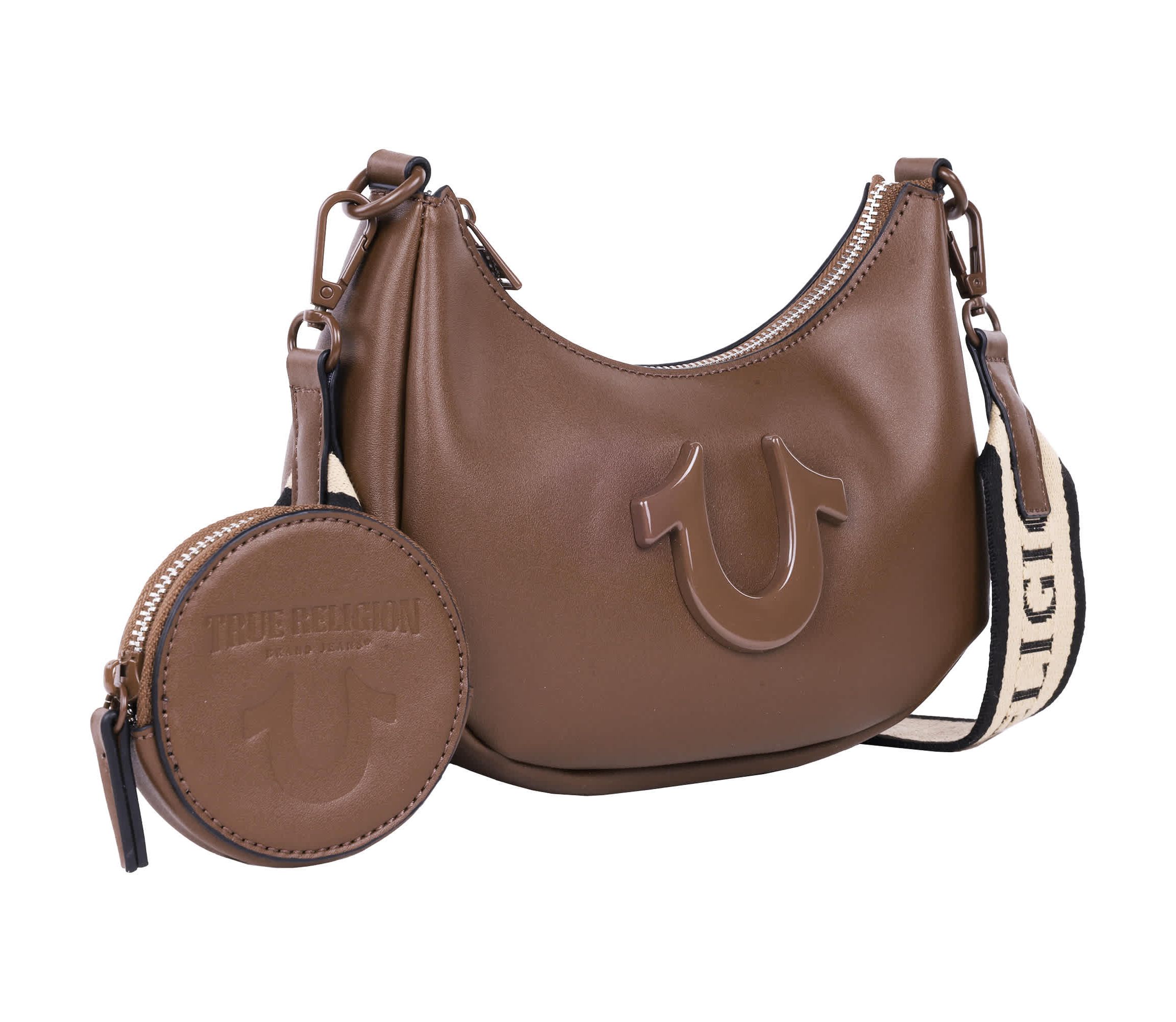 True Religion Logo Strap Crescent Hobo