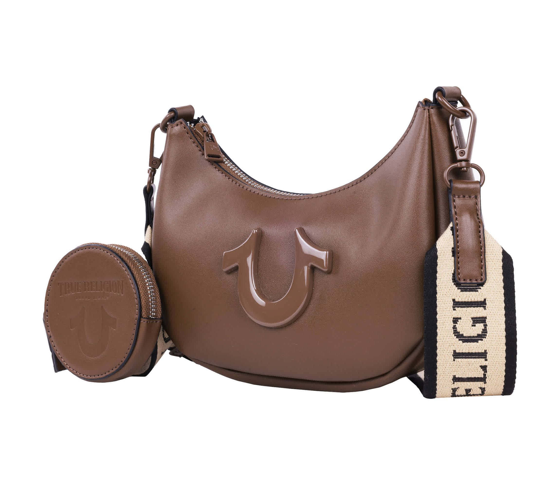 True Religion Logo Strap Crescent Hobo
