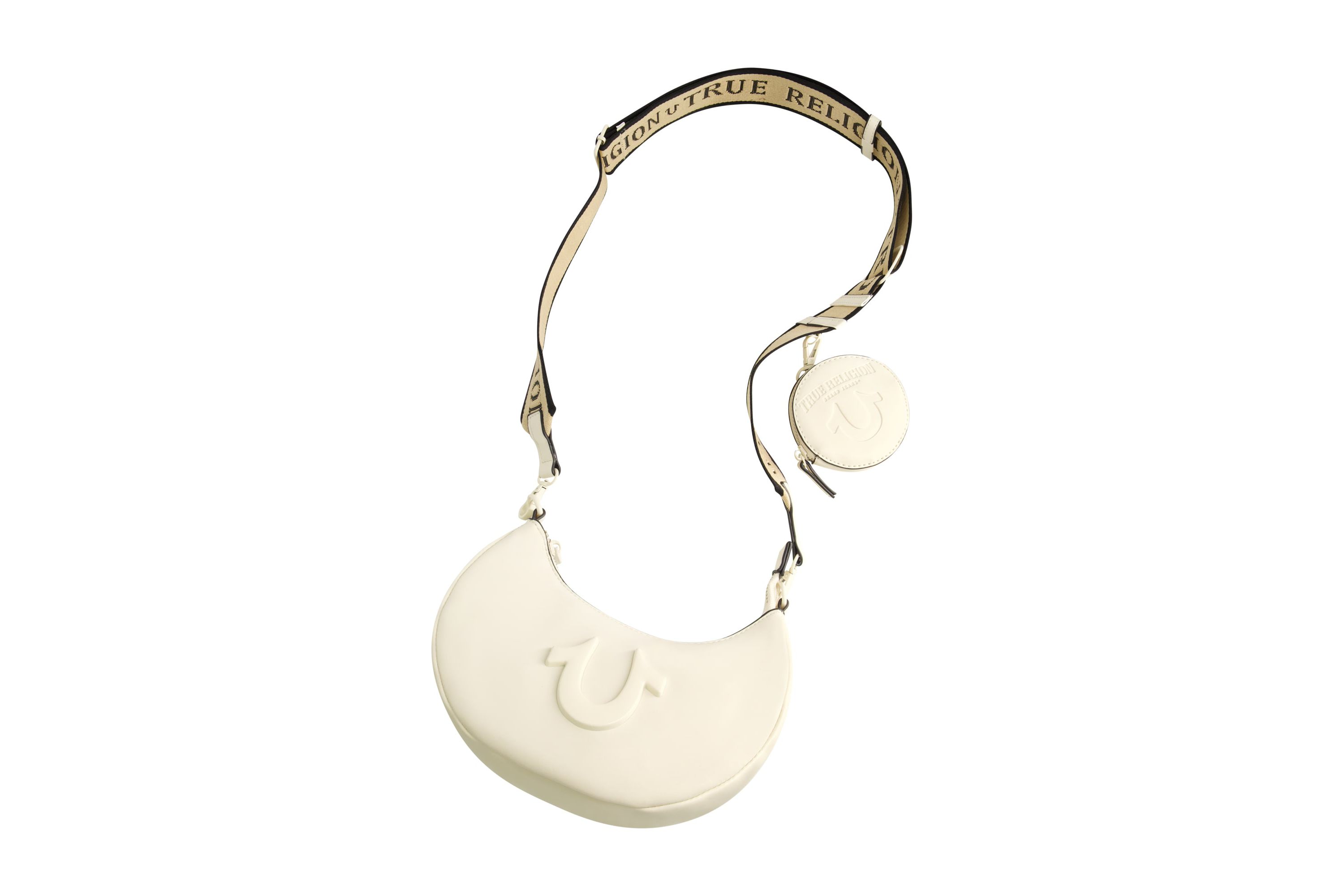 True Religion Logo Strap Crescent Hobo